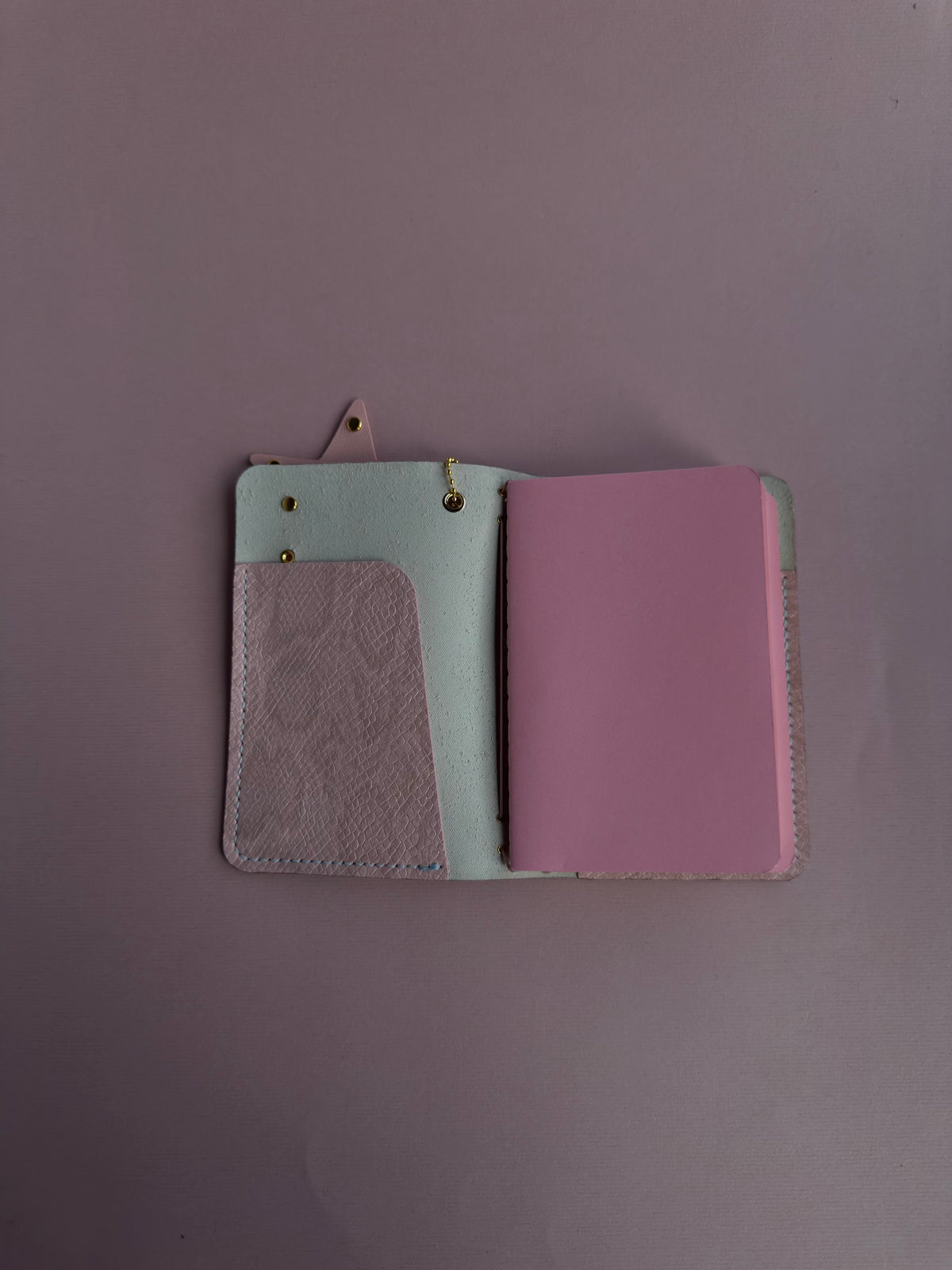 Blue Gold Star Charm | A6 Cow Bifold Leather Journal