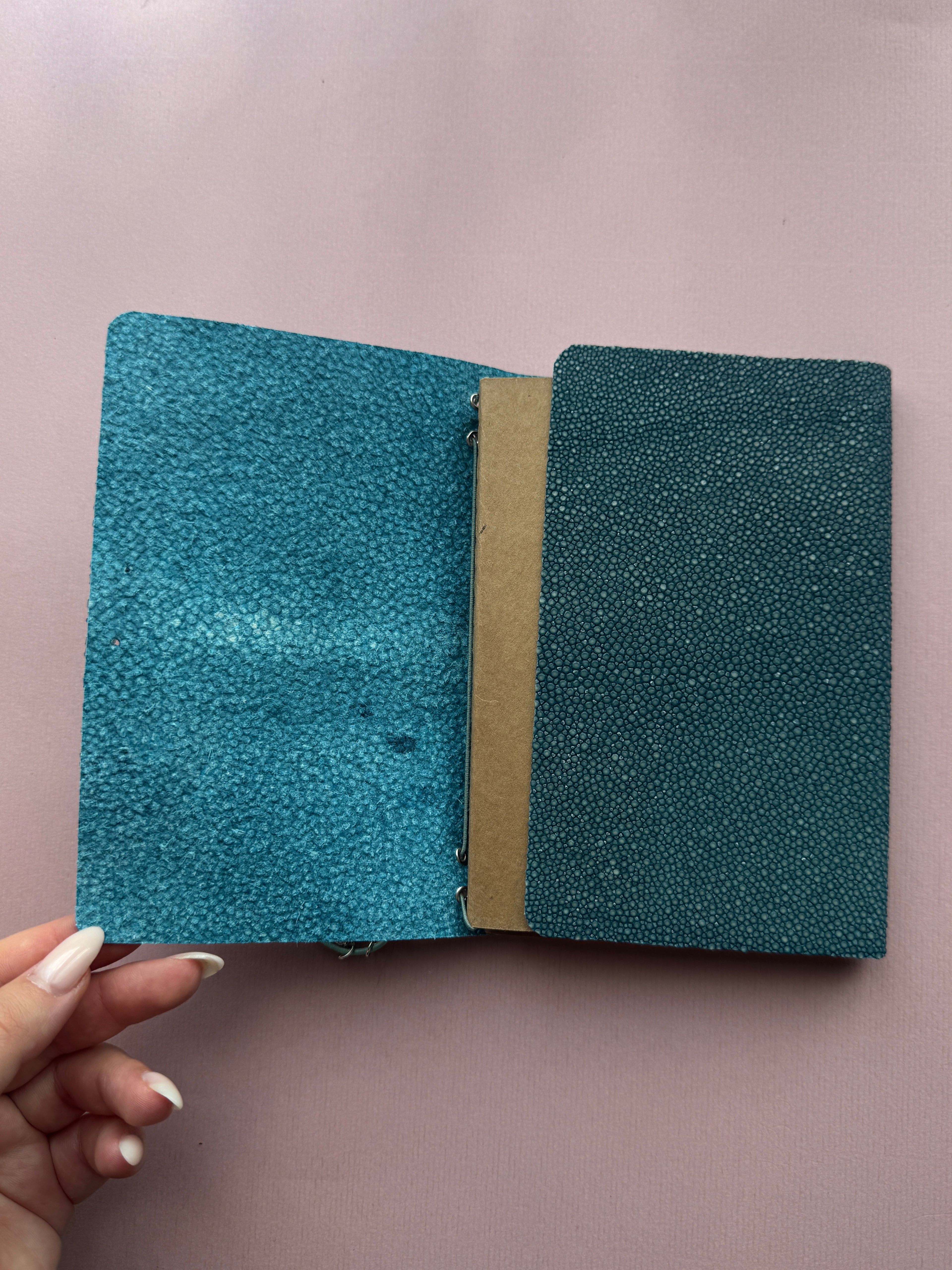 Dark Blue | A6 Bifold Stingray Leather Journal