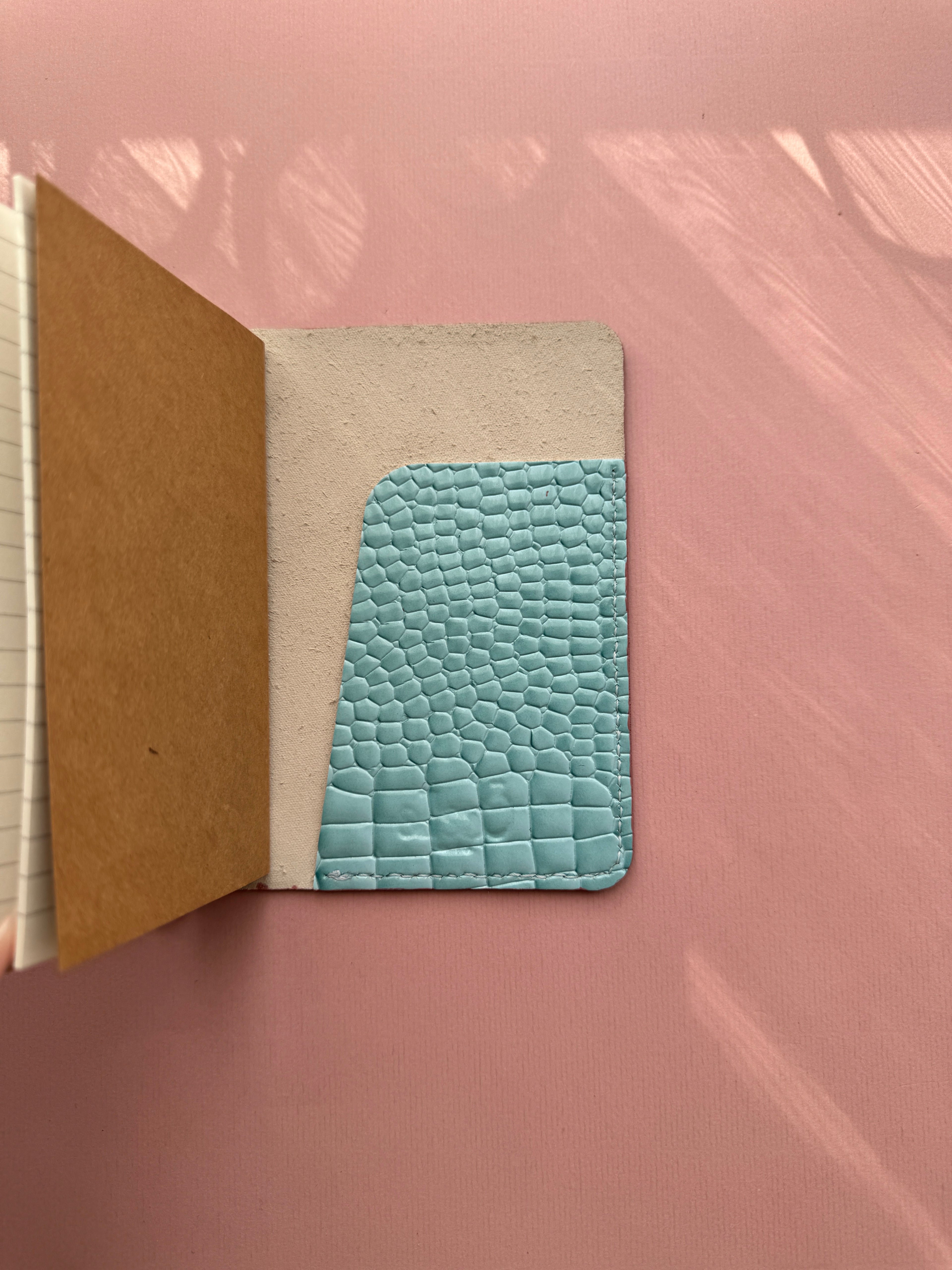 Blue Swans | A6 Bifold Cow Leather Journal