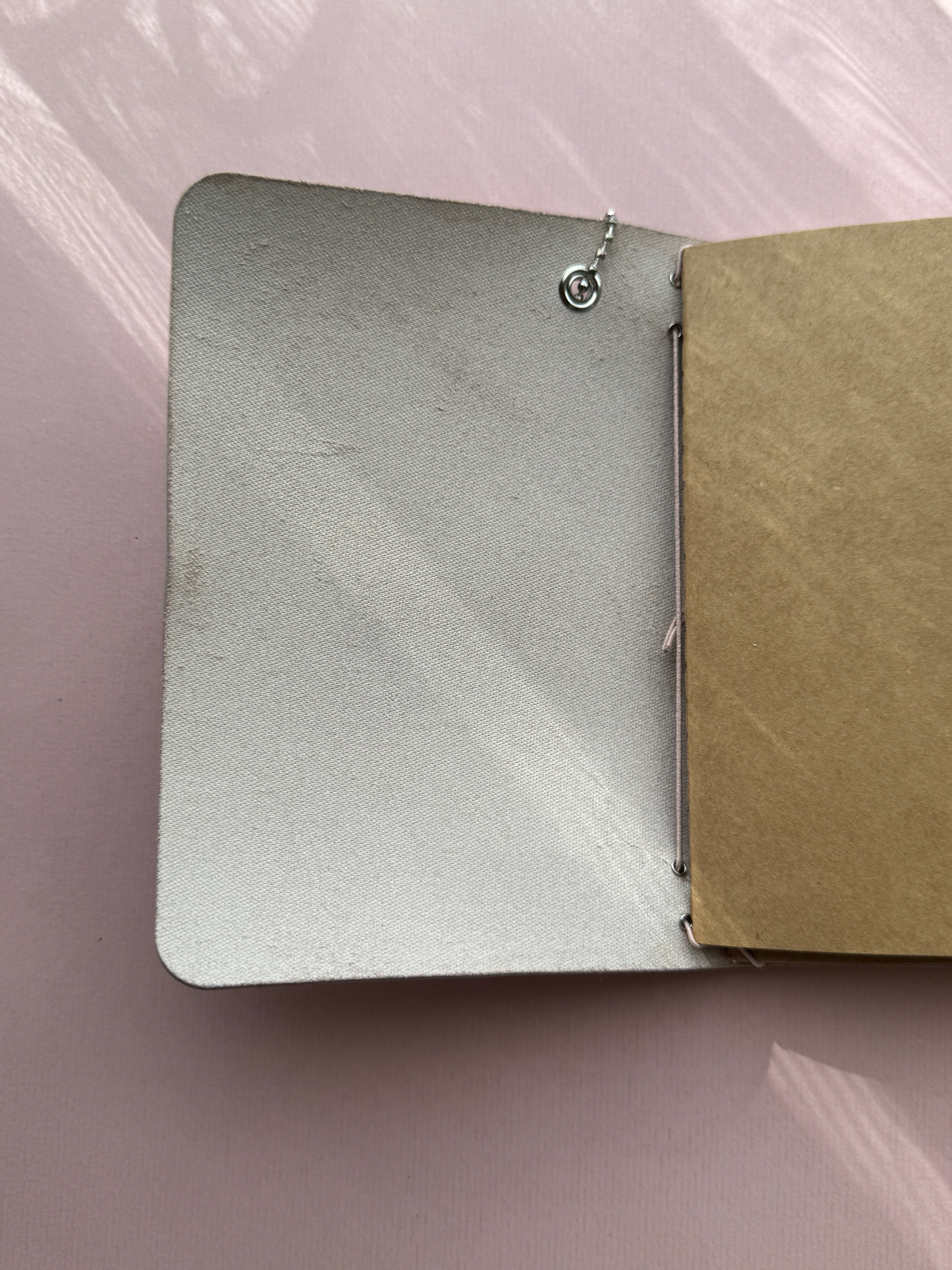 Light Pink | A6 Bifold Cow Leather Journal