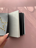 Dusty Pink Star Coated | A6 Bifold Cow Leather Journal
