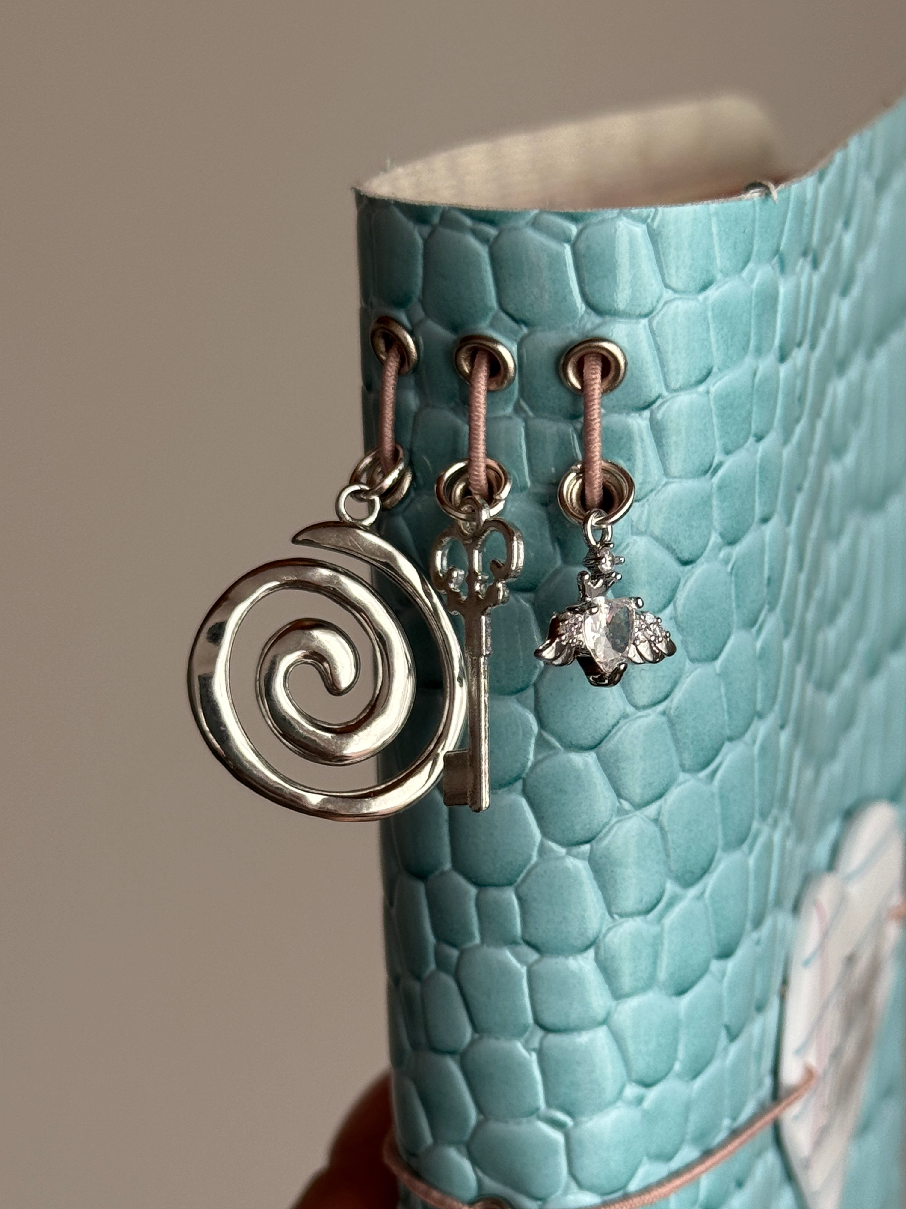 Blue Snake Print | A6 Bifold Vegan Leather Journal