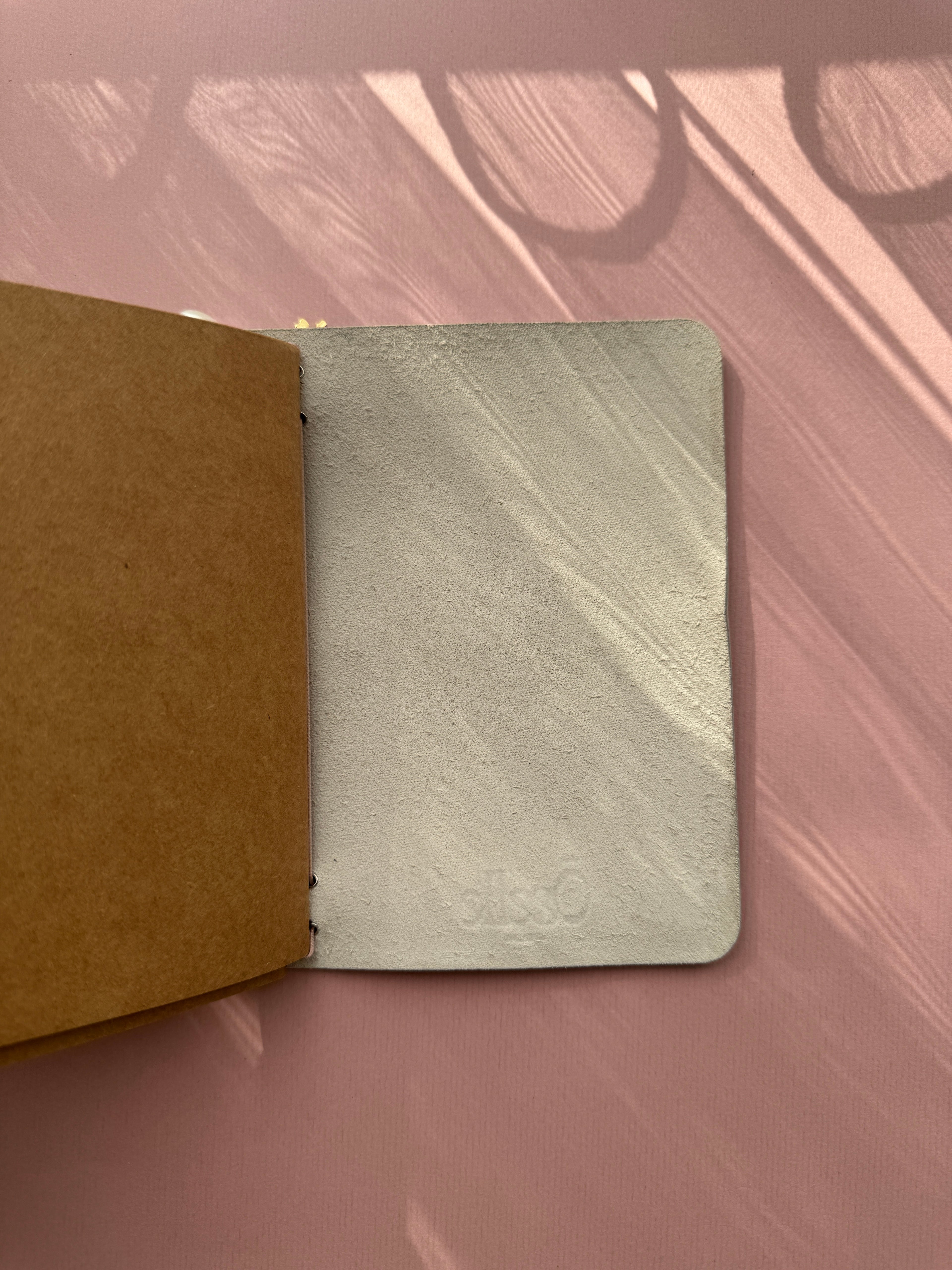 Light Blue Lace | A6 Bifold Cow Leather Journal