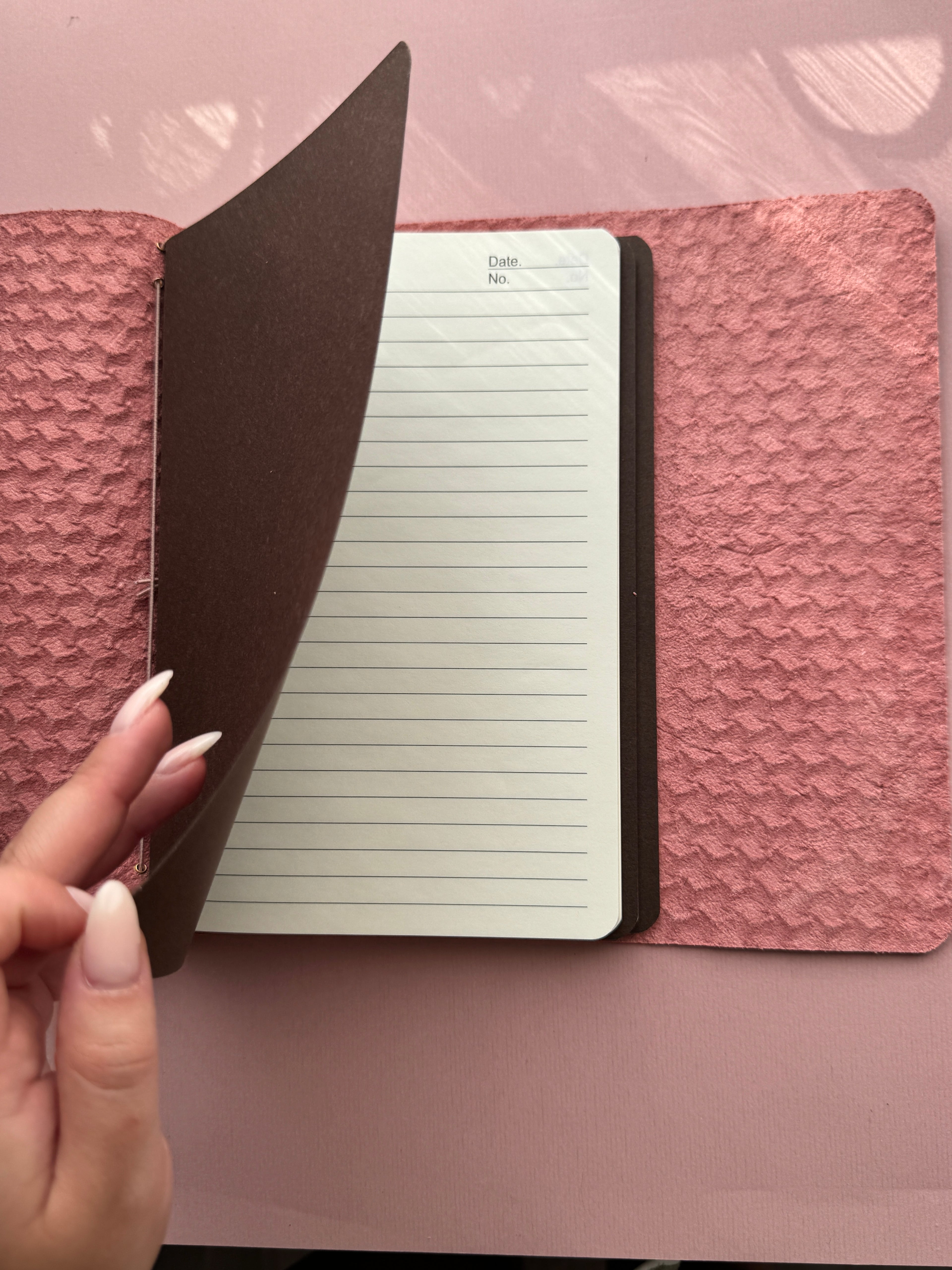 Bright Pink | A5 Trifold Cow Leather Journal