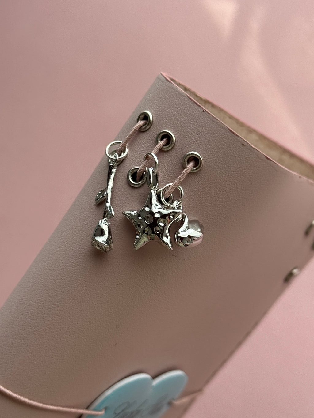 Light Pink Bunnies | A6 Bifold Cow Leather Journal