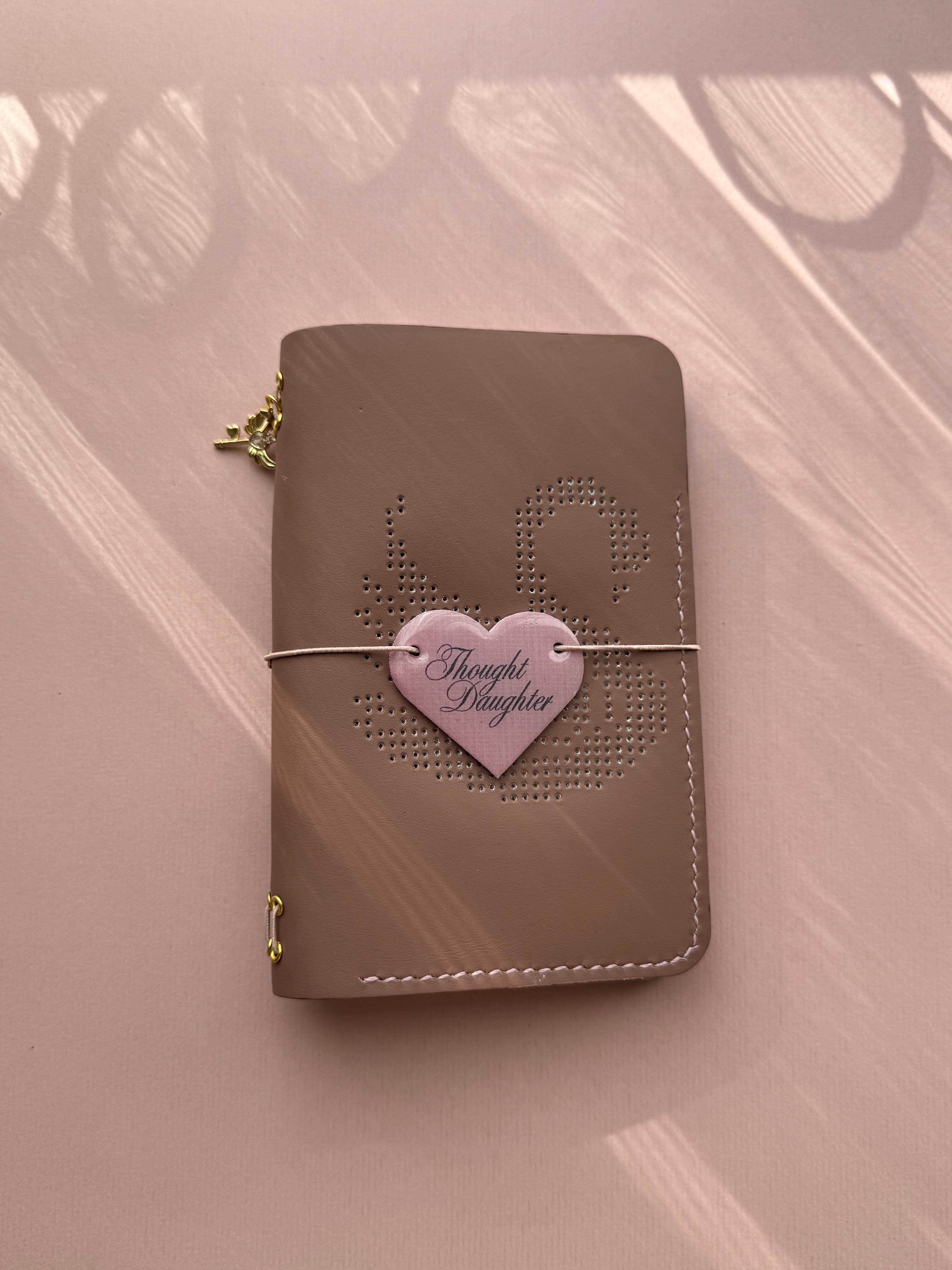 Dusty Pink Swan | A6 Bifold Cow Leather Journal