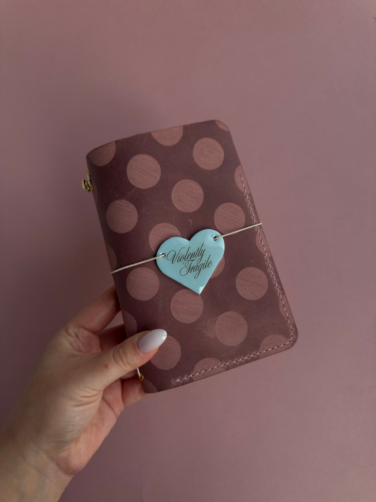 Blue Dotted | A6 Vegan Bifold Leather Journal