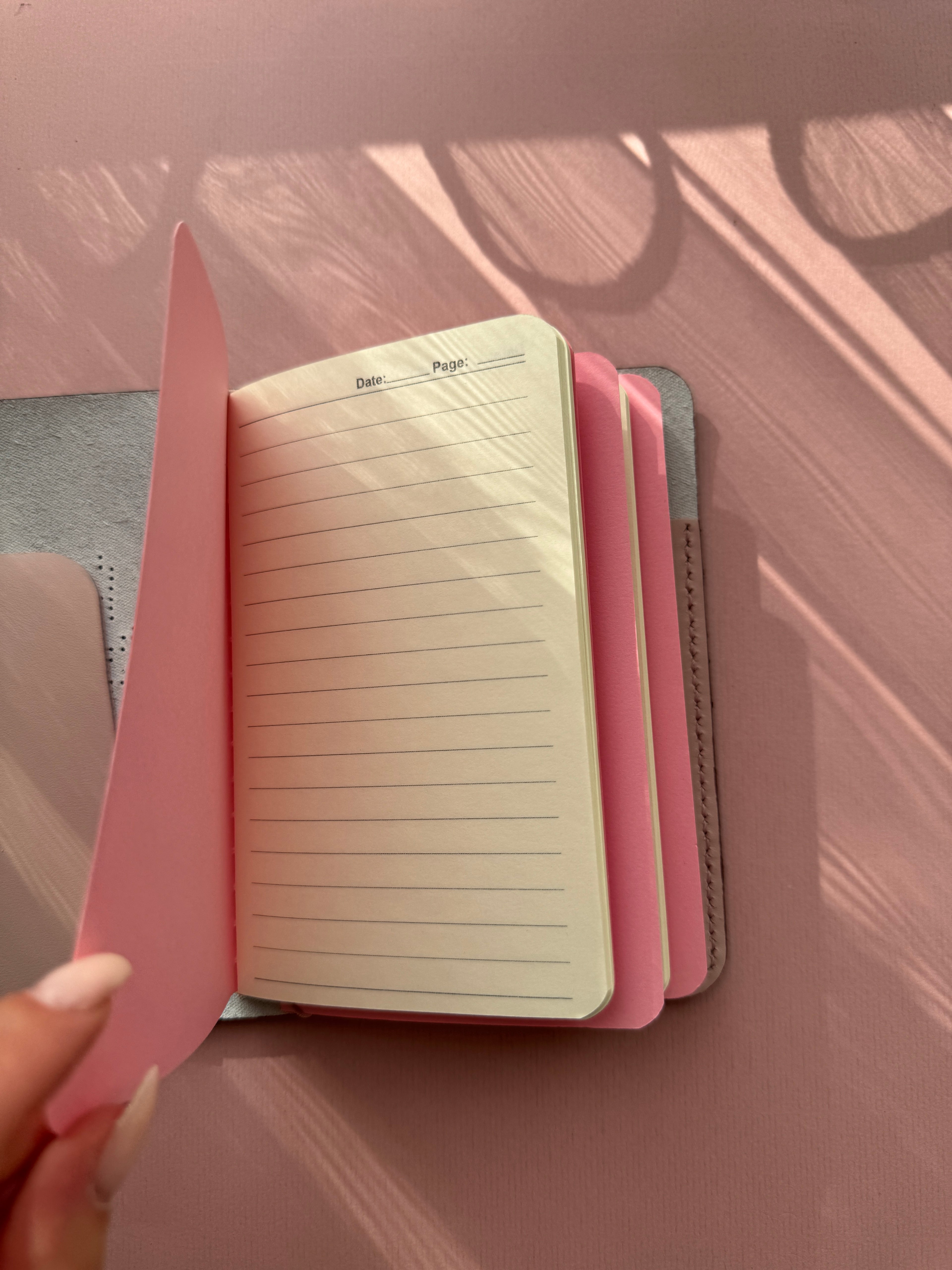Dusty Pink Swan | A6 Bifold Cow Leather Journal