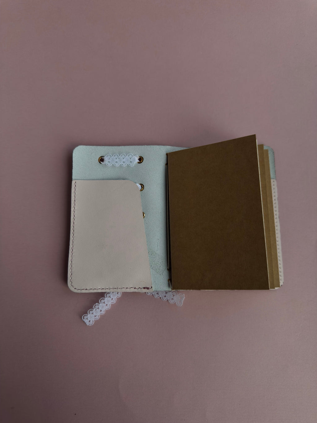 Lace String | A6 Cow Bifold Leather Journal