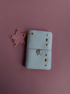 Blue Gold Star Charm | A6 Cow Bifold Leather Journal