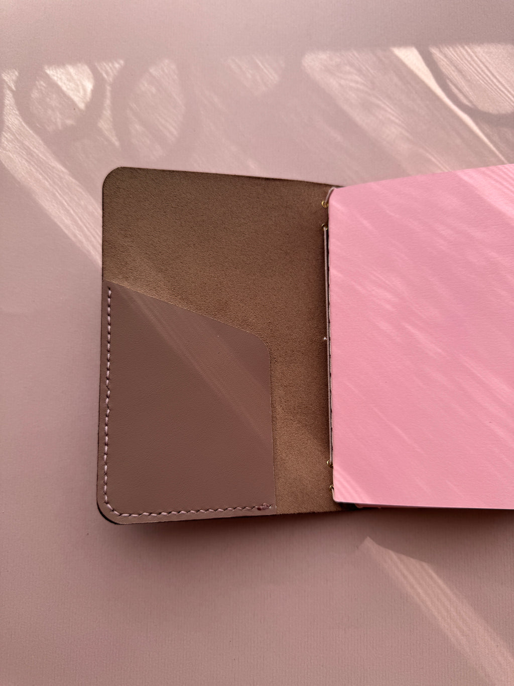 Dotted Dusty Pink | A6 Bifold Vegan Leather Journal