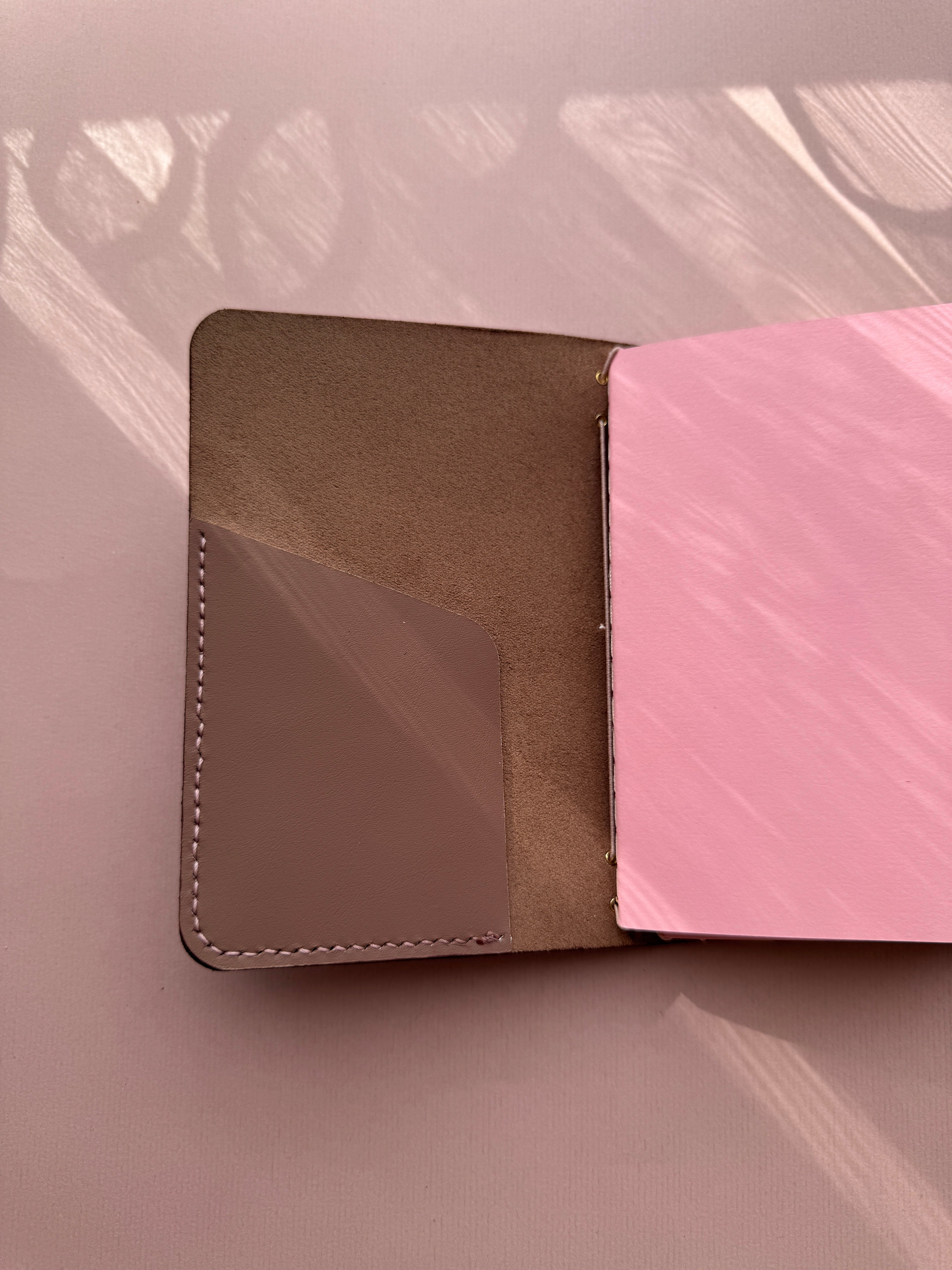 Dotted Dusty Pink | A6 Bifold Vegan Leather Journal