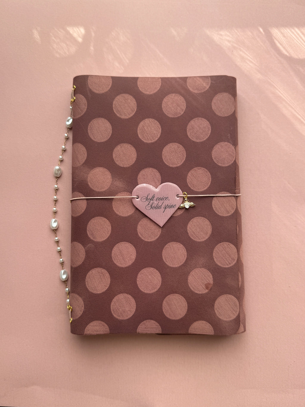 Dotted Dusty Pink | A5 Trifold Vegan Leather Journal