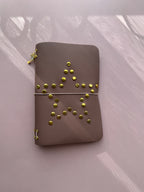 Dusty Pink Star Coated | A6 Bifold Cow Leather Journal