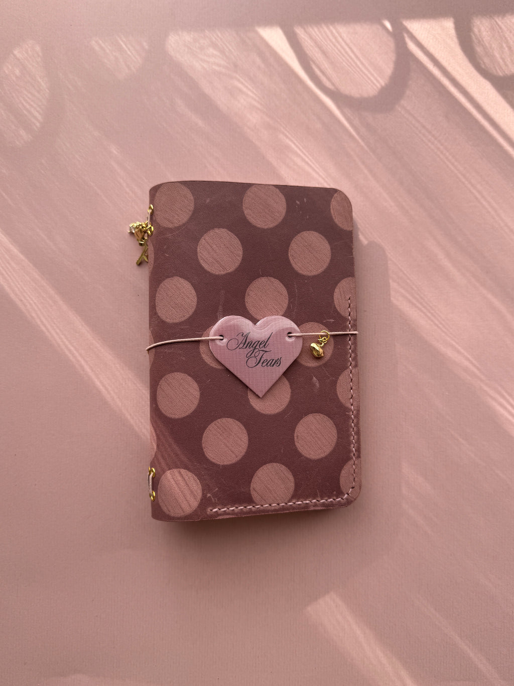 Dotted Dusty Pink | A6 Bifold Vegan Leather Journal