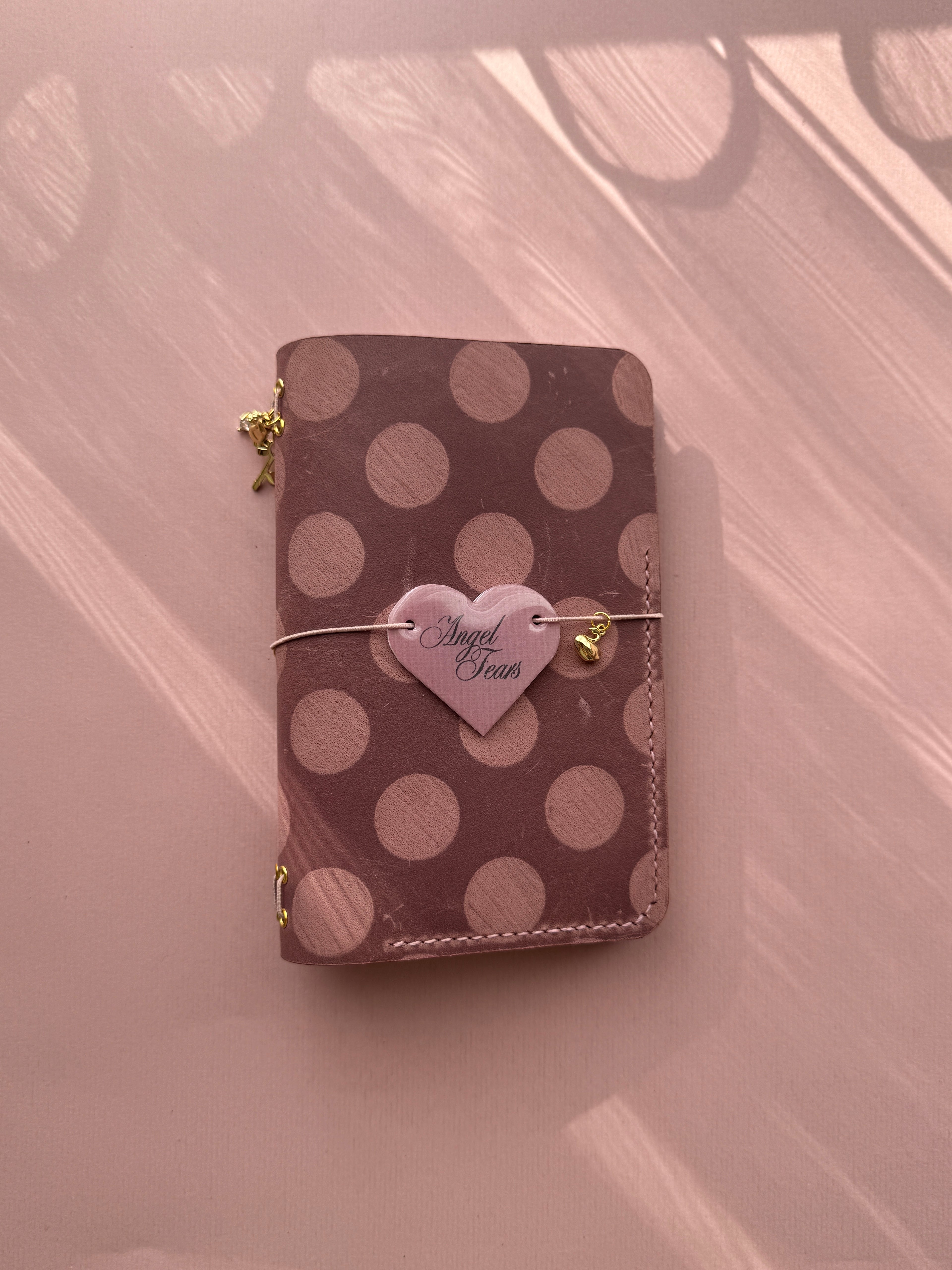 Dotted Dusty Pink | A6 Bifold Vegan Leather Journal