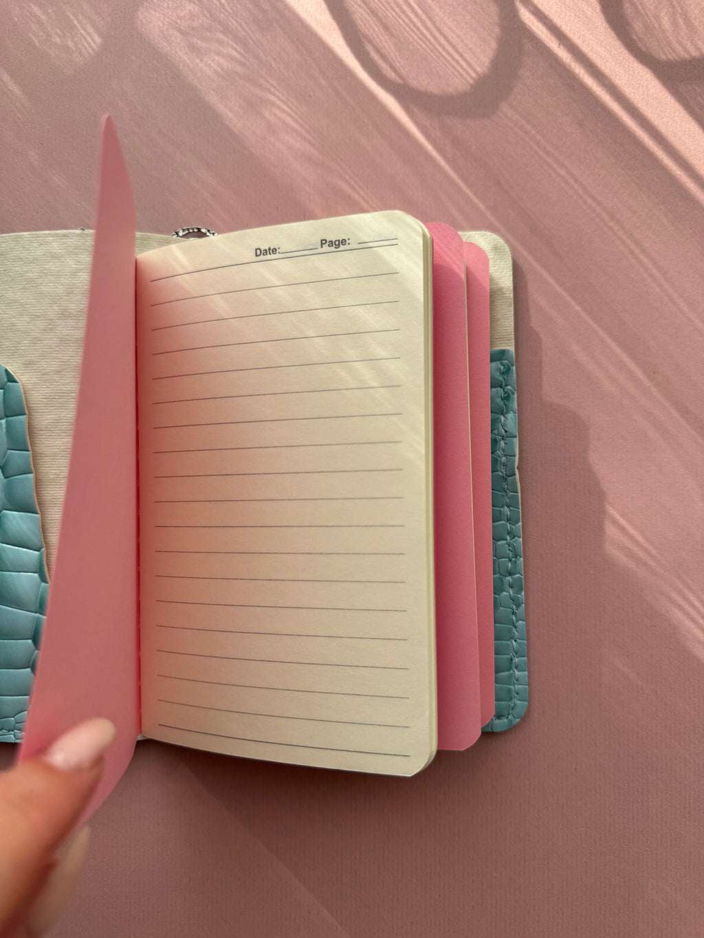 Blue Snake Print | A6 Bifold Vegan Leather Journal