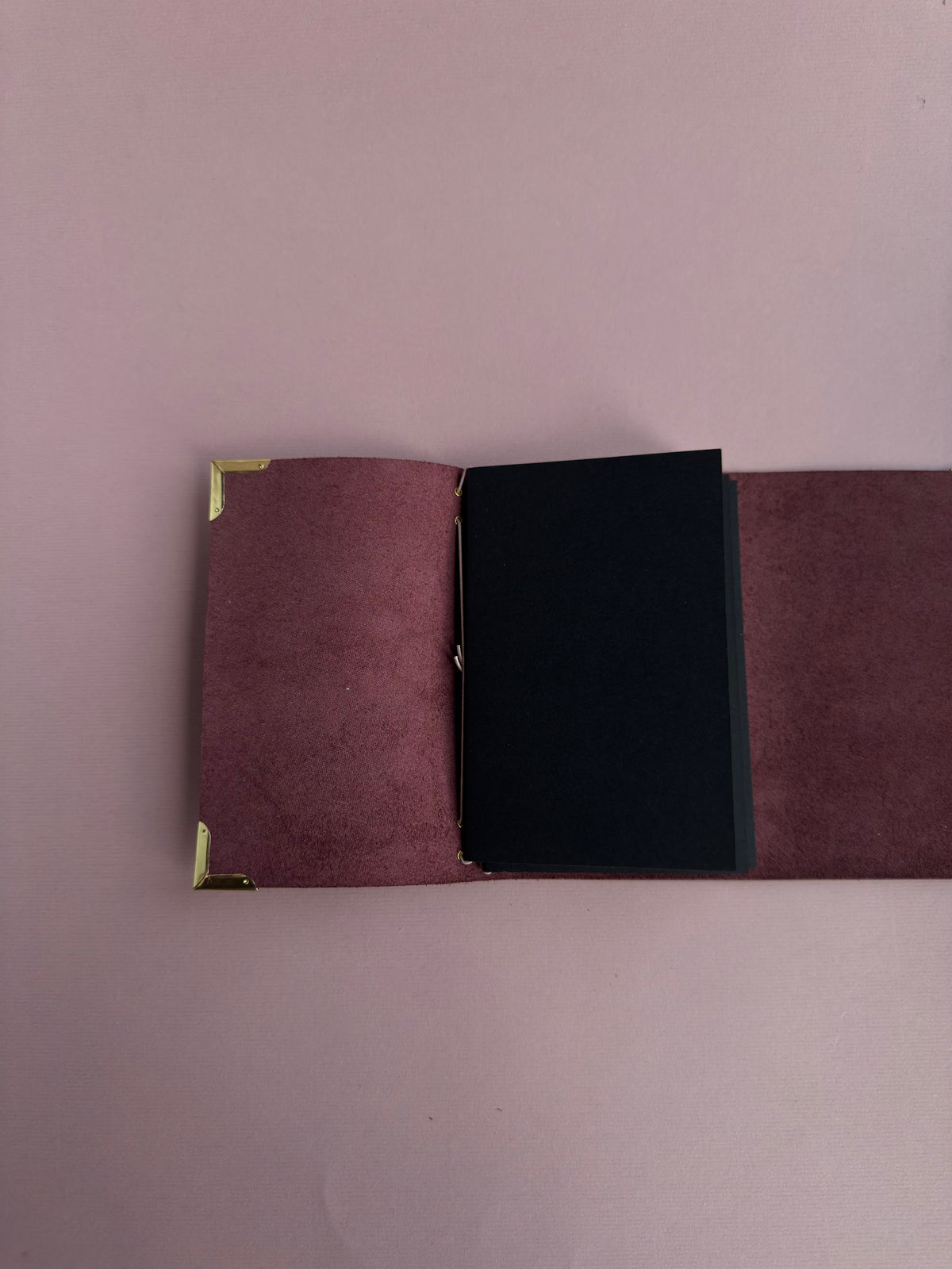 Charmed Magenta | A6 Cow Trifold Leather Journal