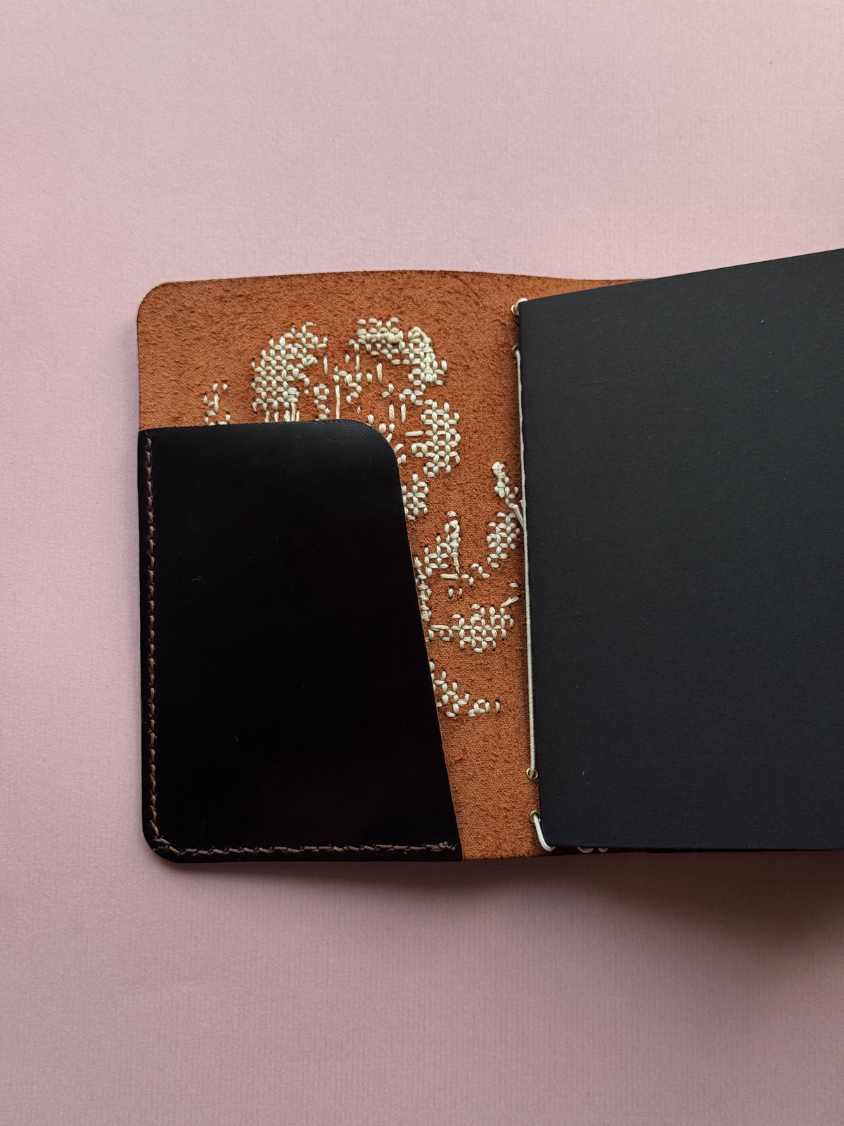 Rose Stitch | A6 Cow Bifold Leather Journal