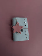 Blue Silver Star Charm | A6 Cow Bifold Leather Journal