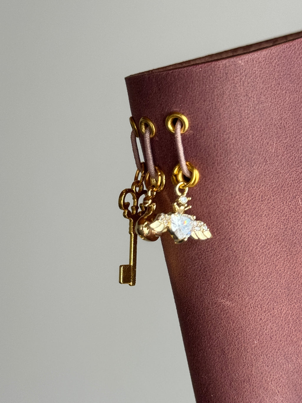 Dusty Pink Buttons | A6 Bifold Vegan Leather Journal