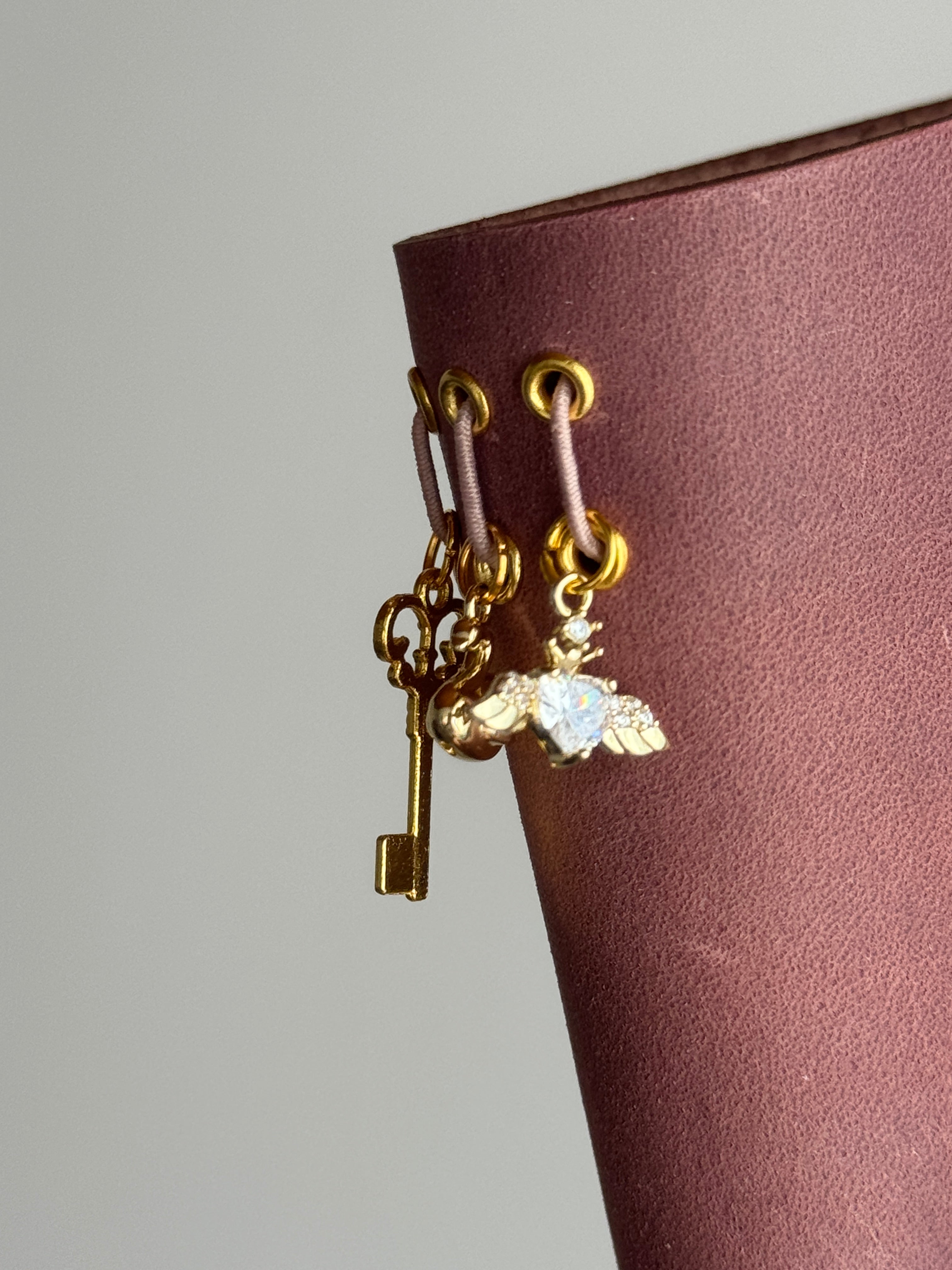 Dusty Pink Buttons | A6 Bifold Vegan Leather Journal