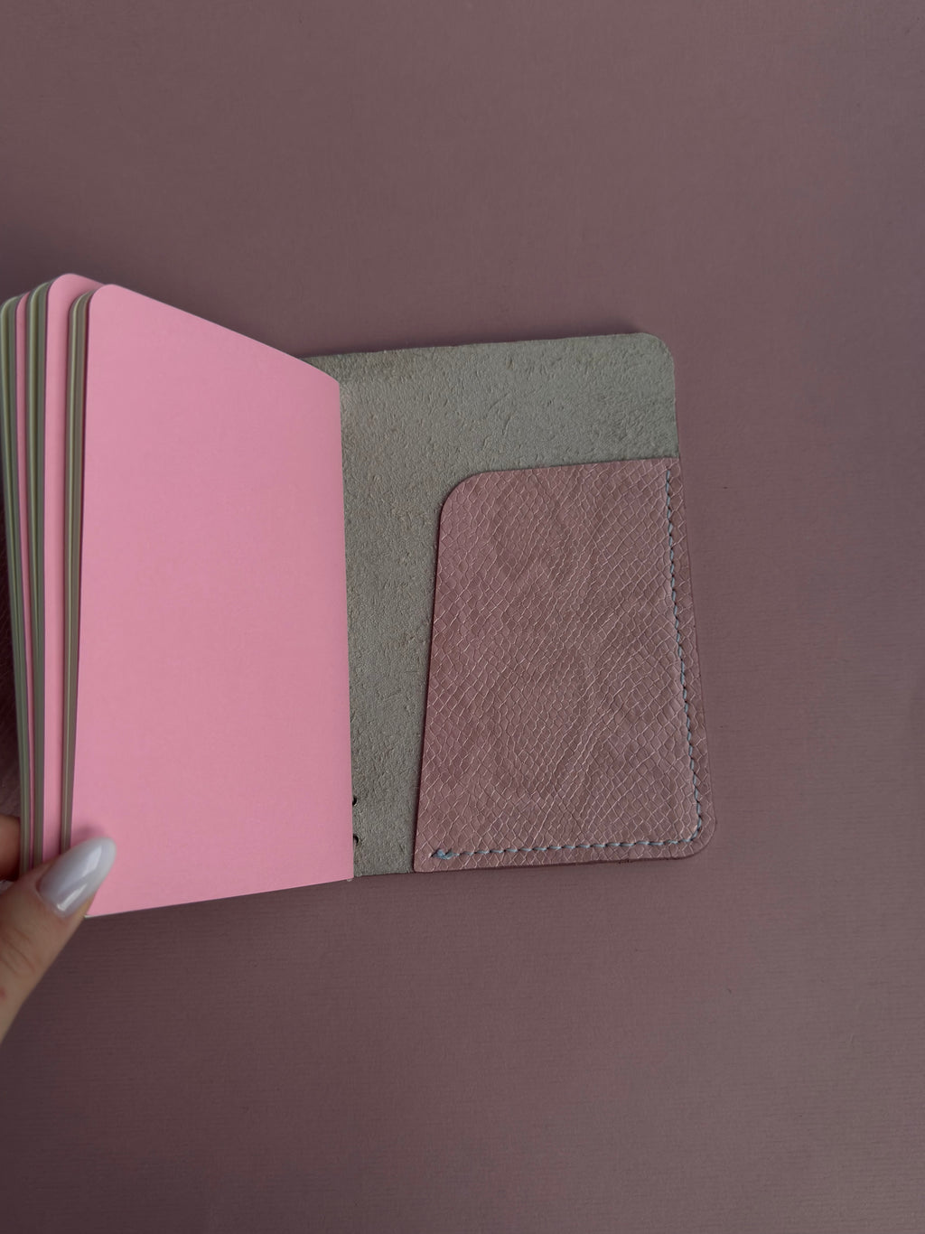 Blue Silver Star Charm | A6 Cow Bifold Leather Journal