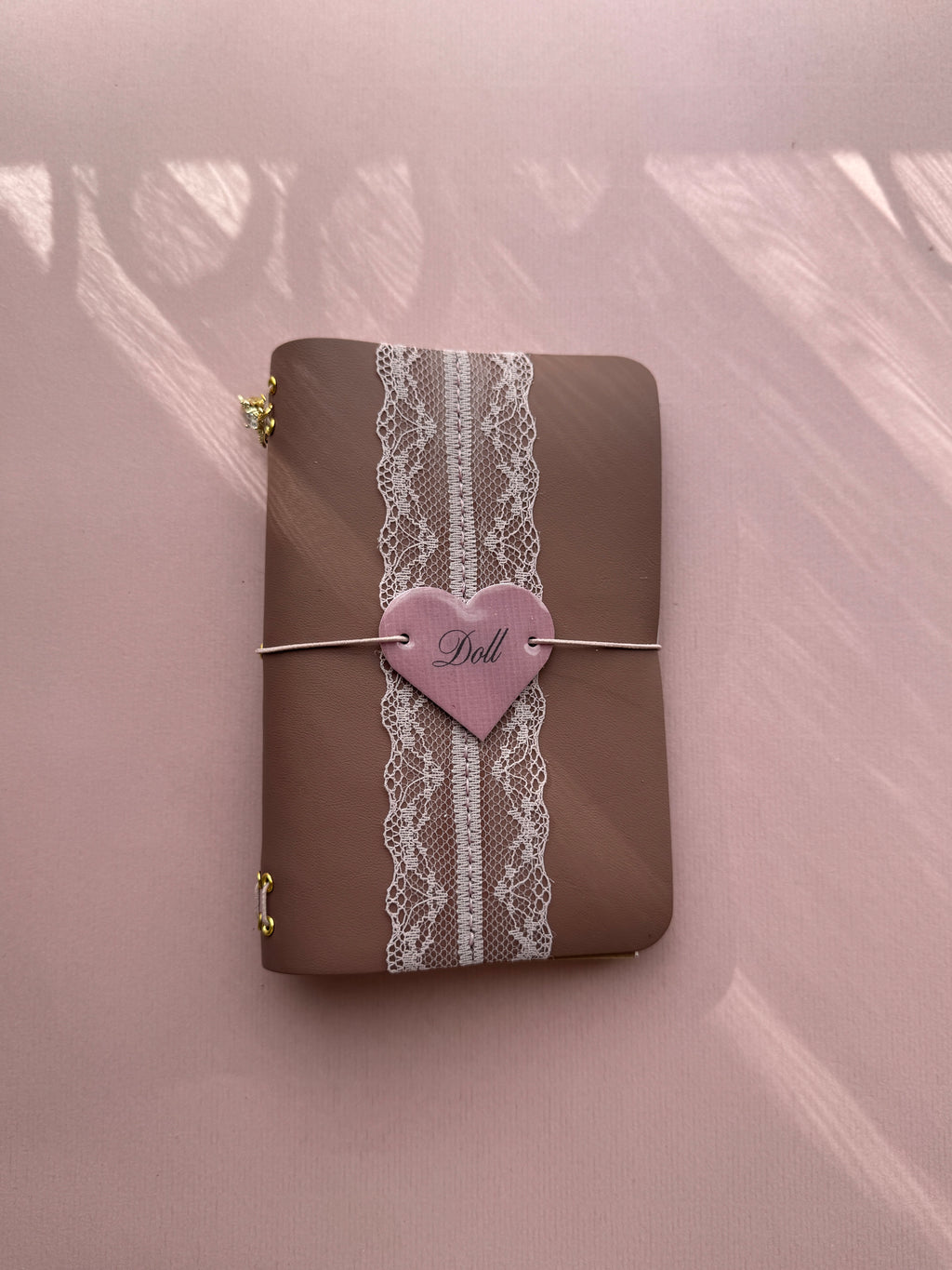 Dusty Pink Lace | A6 Bifold Cow Leather Journal