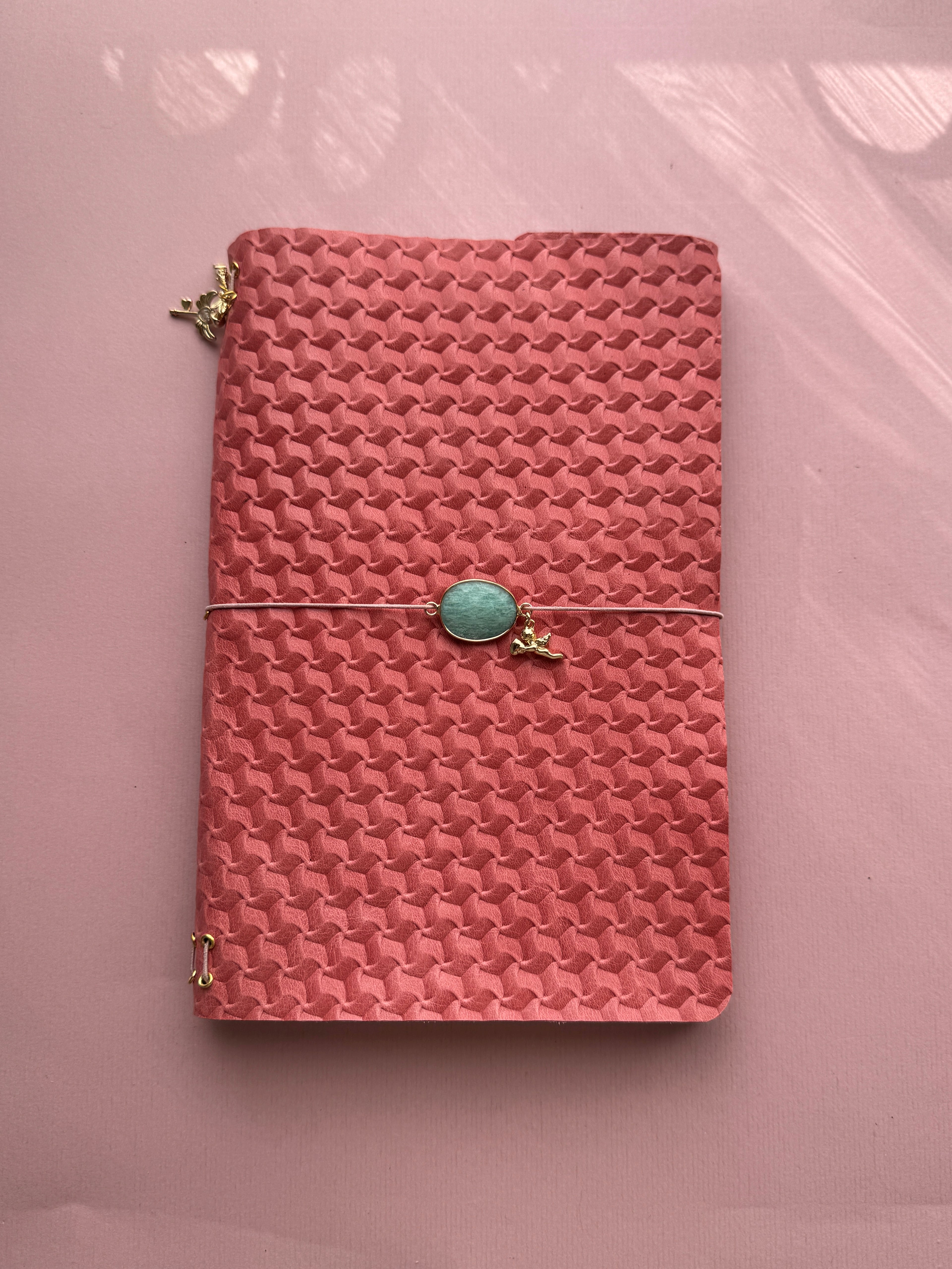 Bright Pink | A5 Trifold Cow Leather Journal