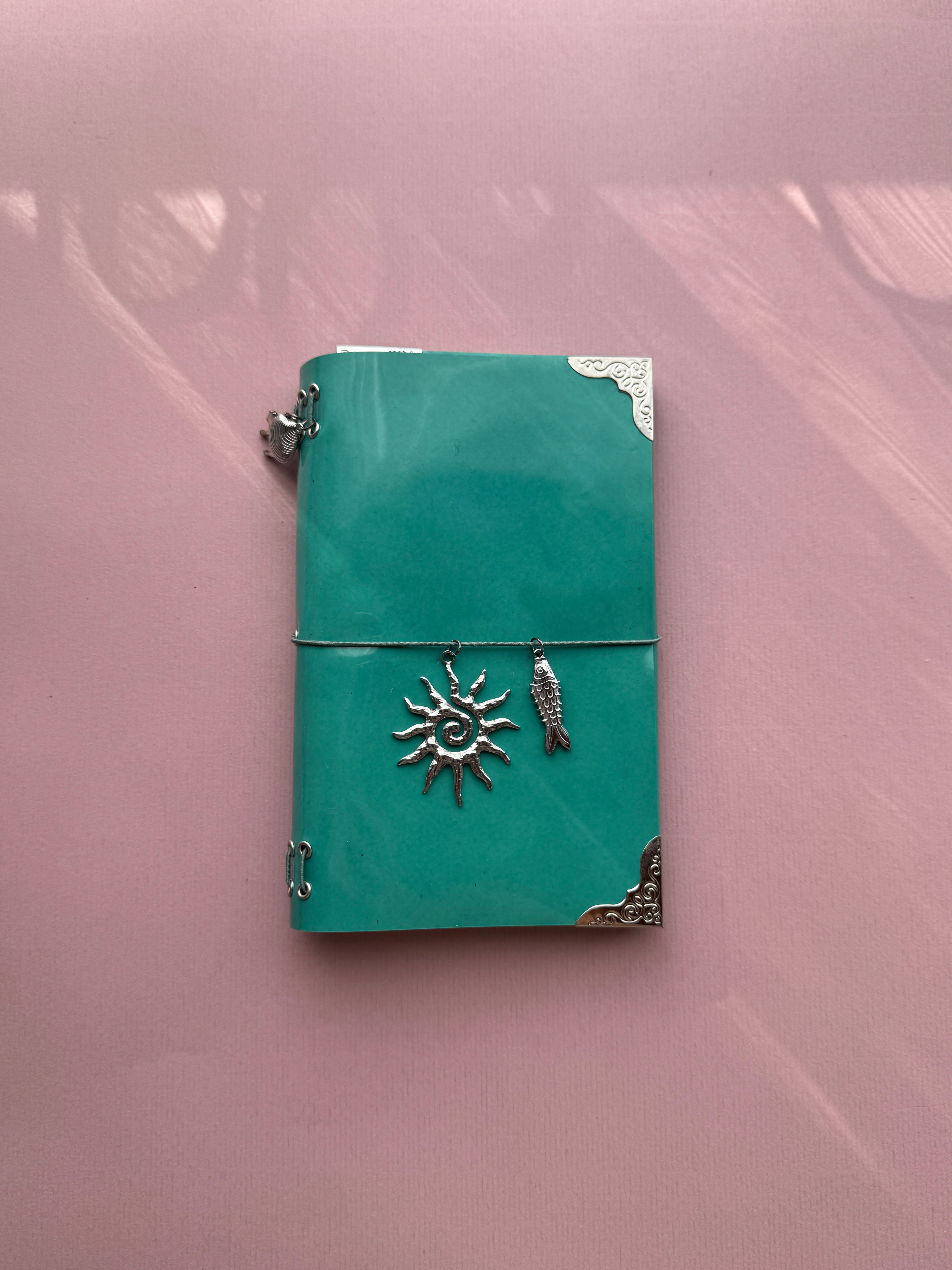 Turquoise | A6 Trifold Calf Leather Journal
