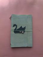 Light Blue Swan | A5 Trifold Stingray Leather Journal