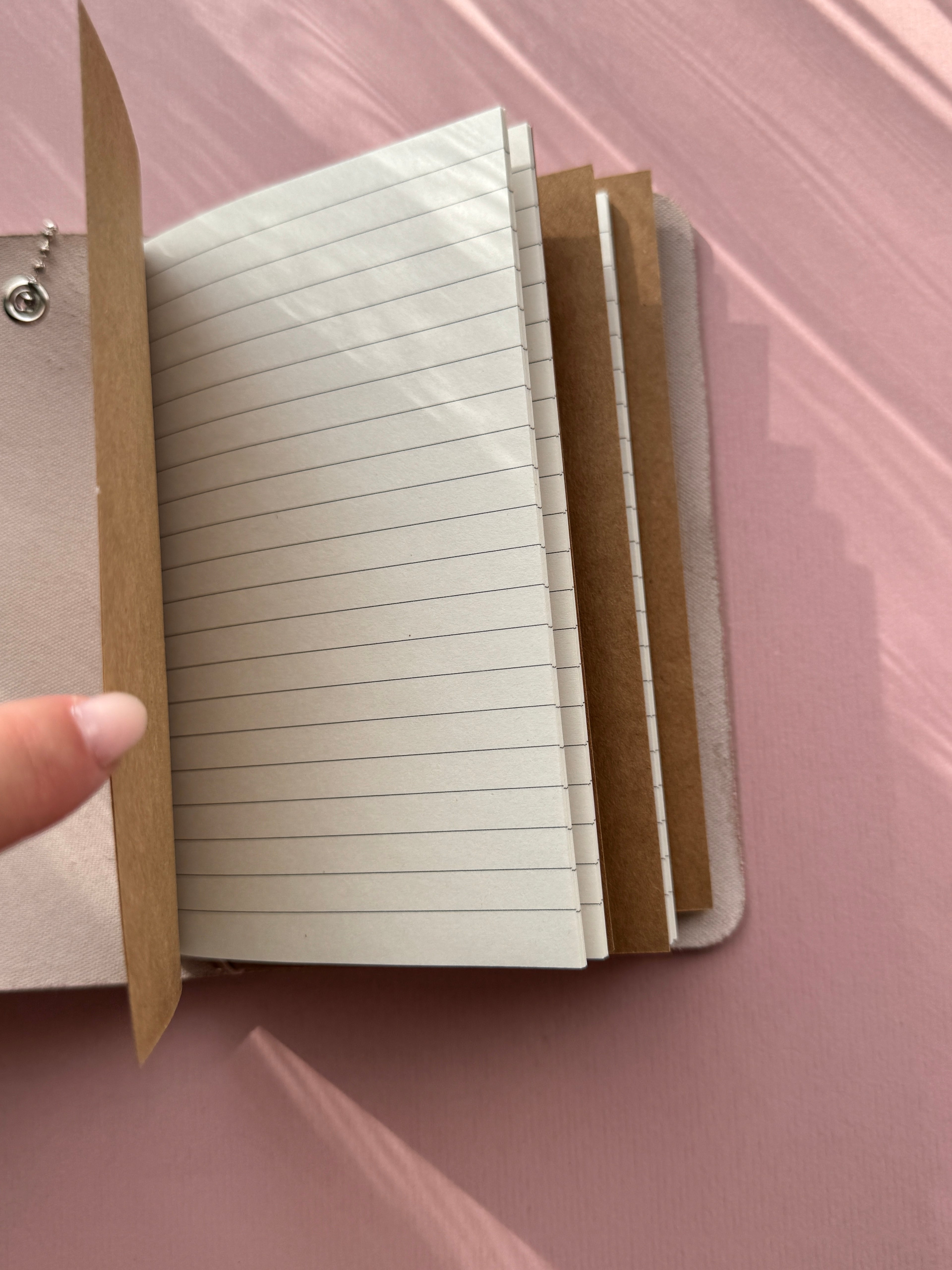 Light Pink | A6 Bifold Cow Leather Journal
