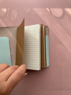 Light Pink Bunnies | A6 Bifold Cow Leather Journal
