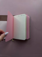 Heart buttons | A6 Vegan Bifold Leather Journal