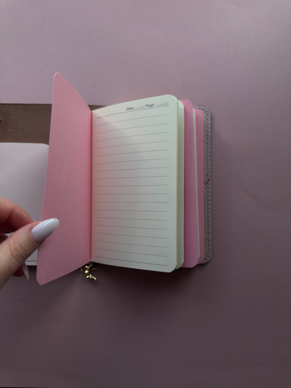 Heart buttons | A6 Vegan Bifold Leather Journal