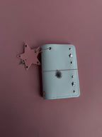 Blue Silver Star Charm | A6 Cow Bifold Leather Journal