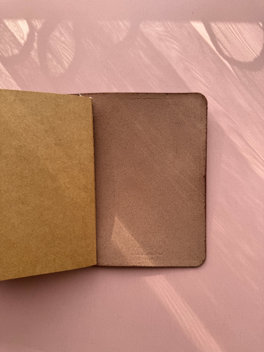 Dusty Pink Buttons | A6 Bifold Vegan Leather Journal