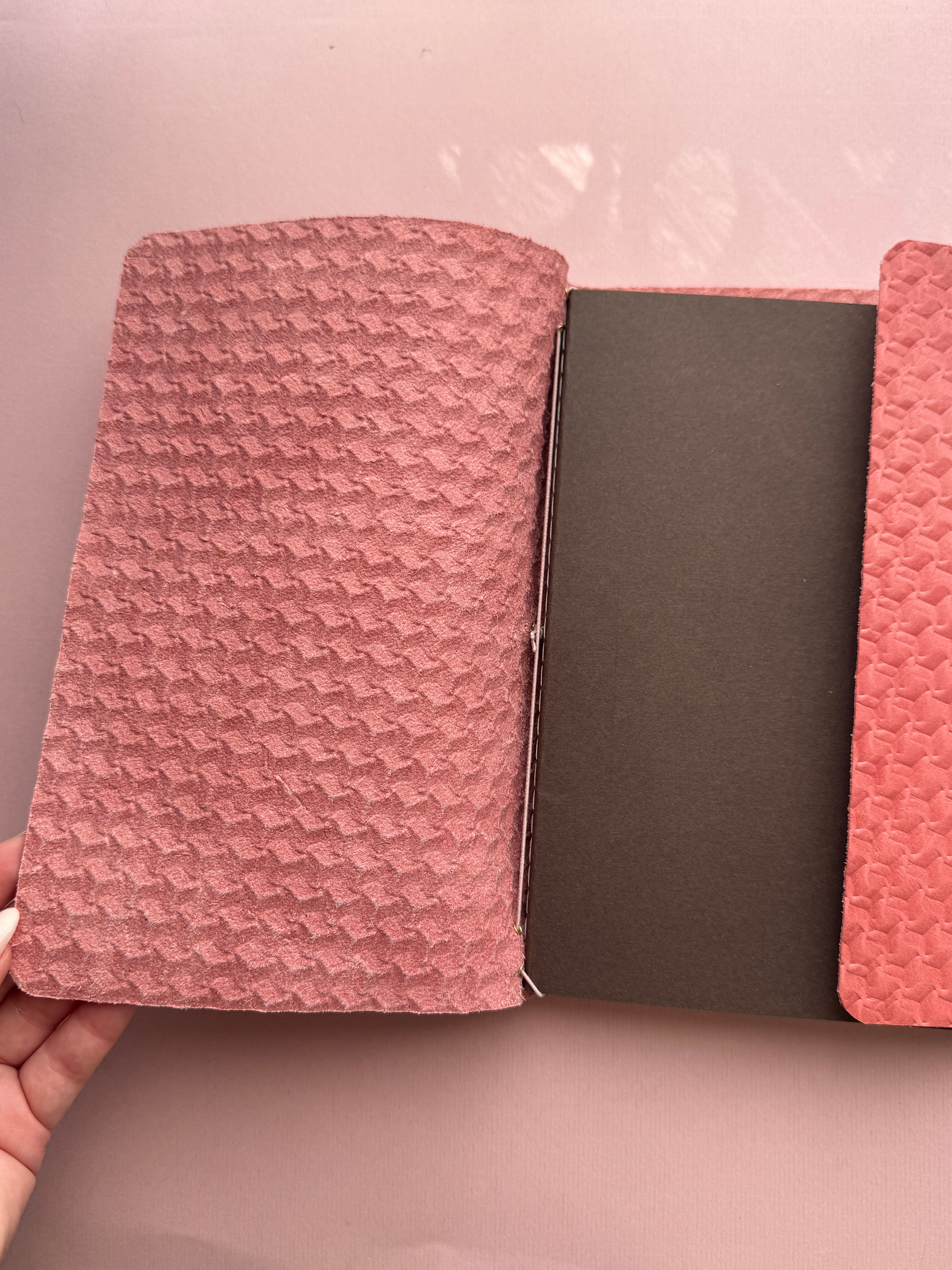 Bright Pink | A5 Trifold Cow Leather Journal