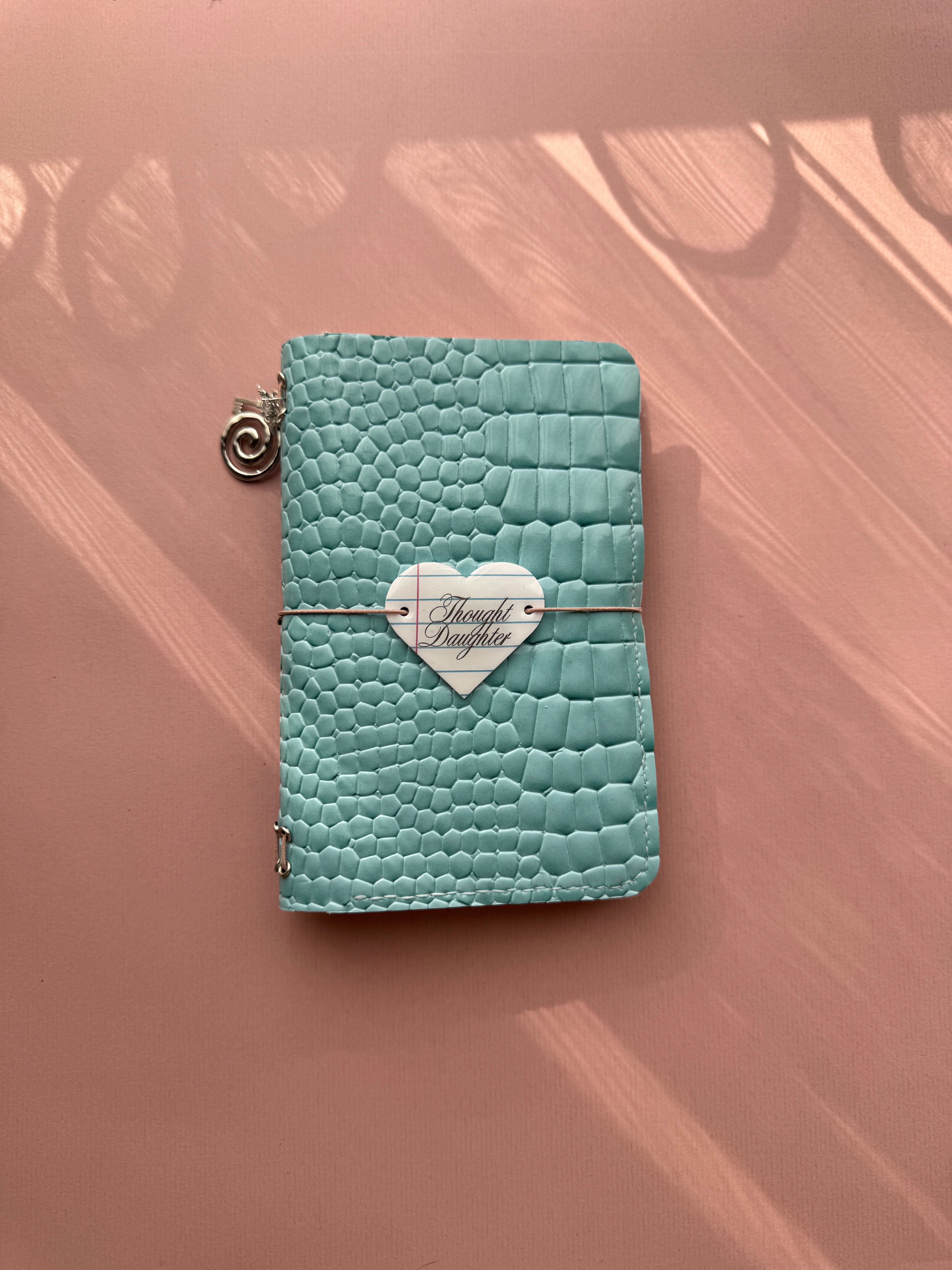 Blue Snake Print | A6 Bifold Vegan Leather Journal