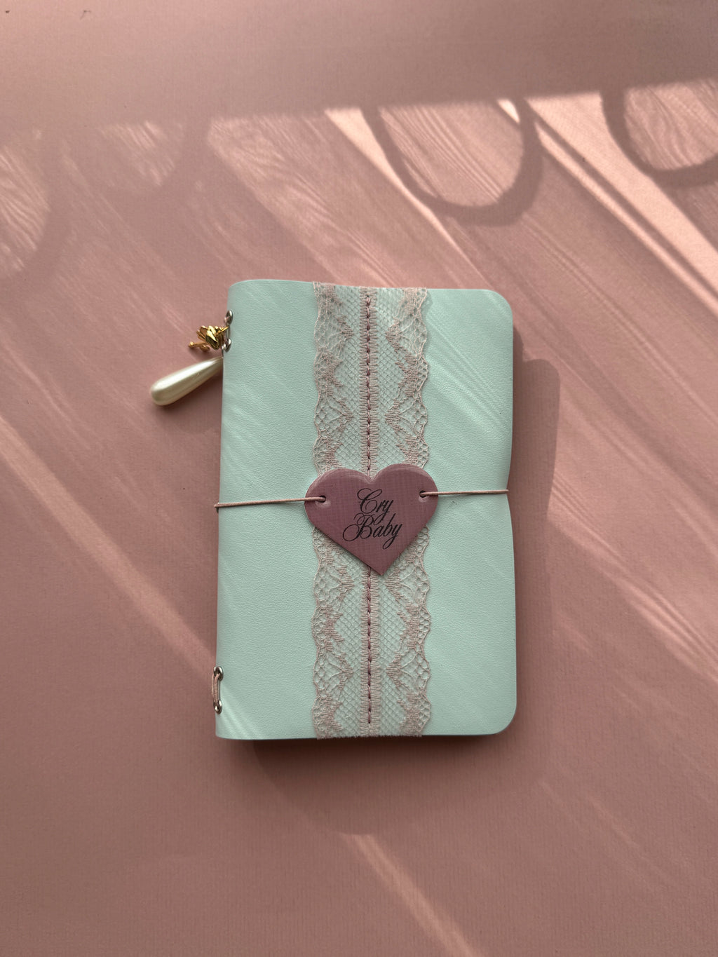 Light Blue Lace | A6 Bifold Cow Leather Journal