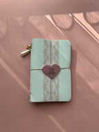 Light Blue Lace | A6 Bifold Cow Leather Journal