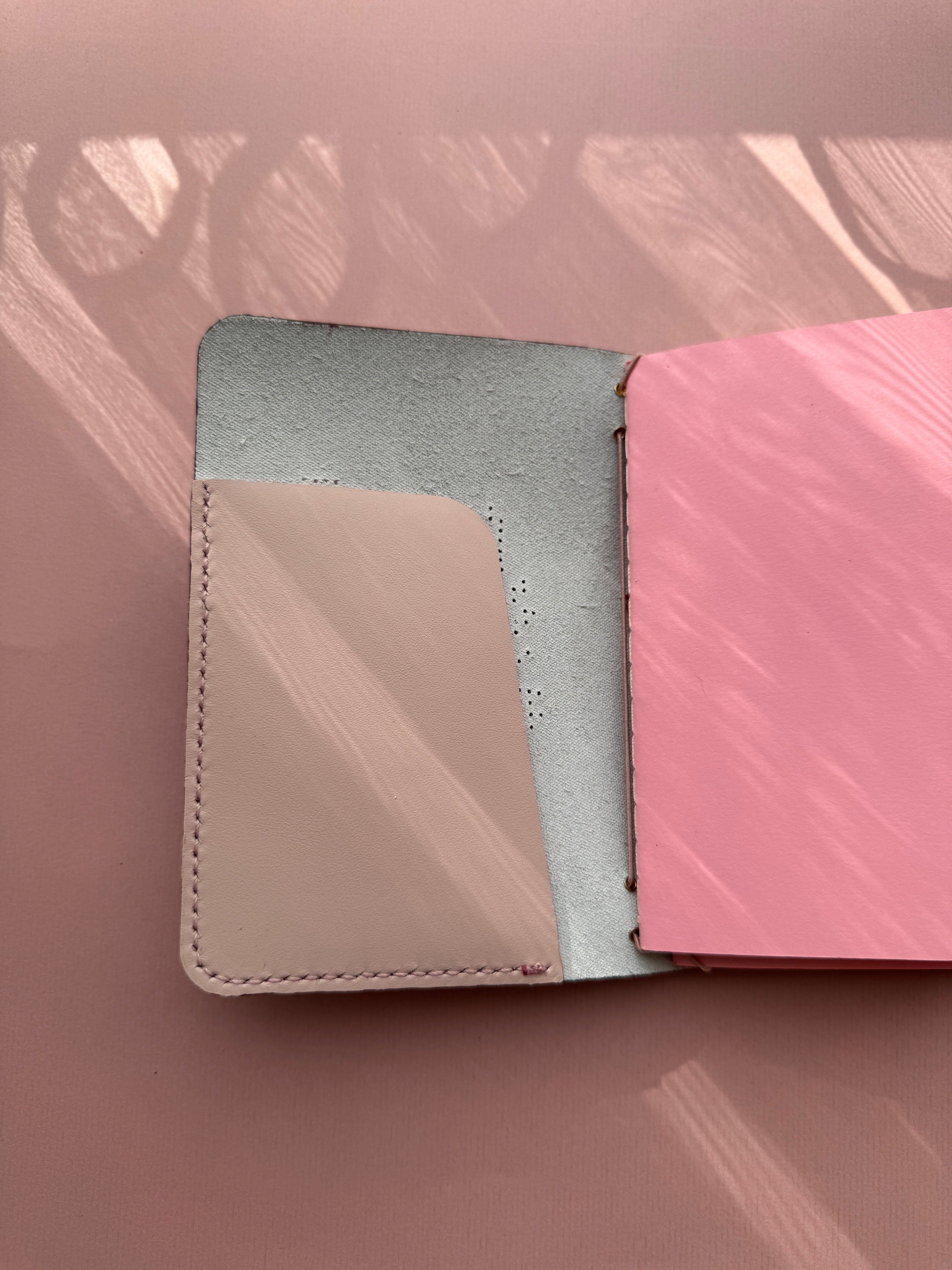 Dusty Pink Swan | A6 Bifold Cow Leather Journal