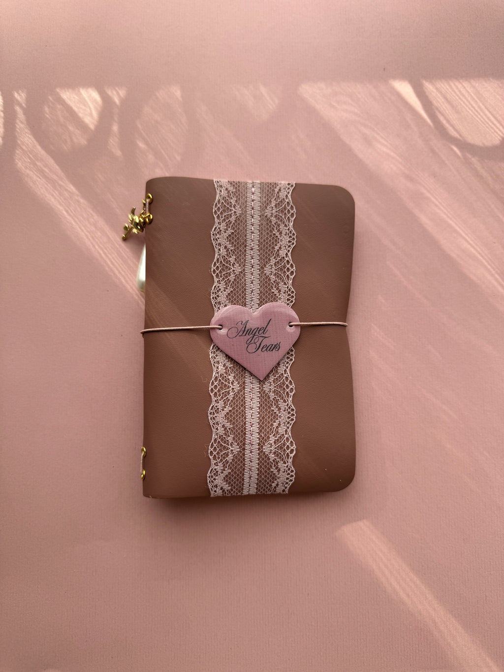 Dusty Pink Lace | A6 Bifold Cow Leather Journal