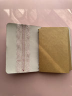 Light Pink Lace | A6 Bifold Cow Leather Journal