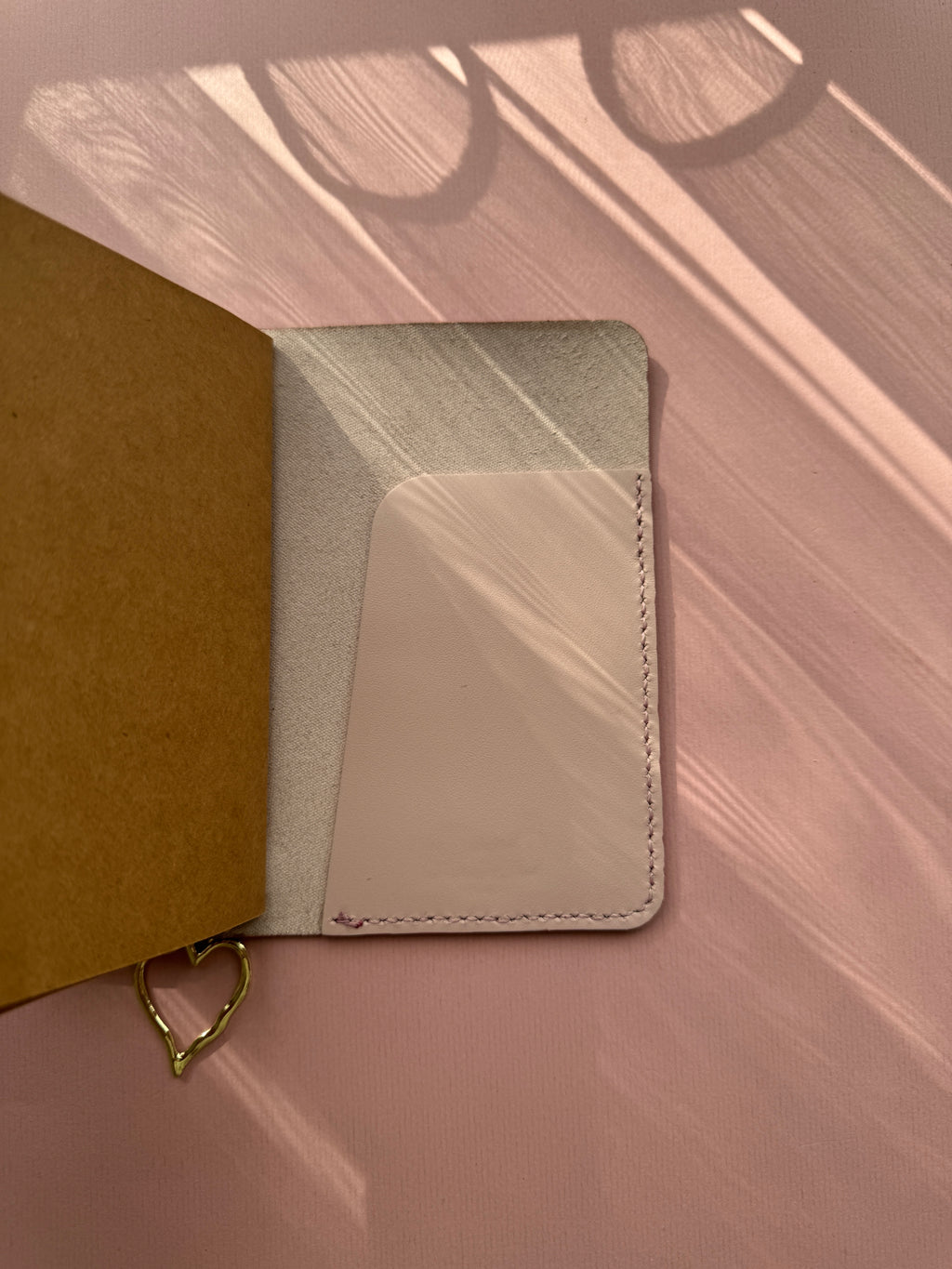 Light Pink | A6 Bifold Cow Leather Journal