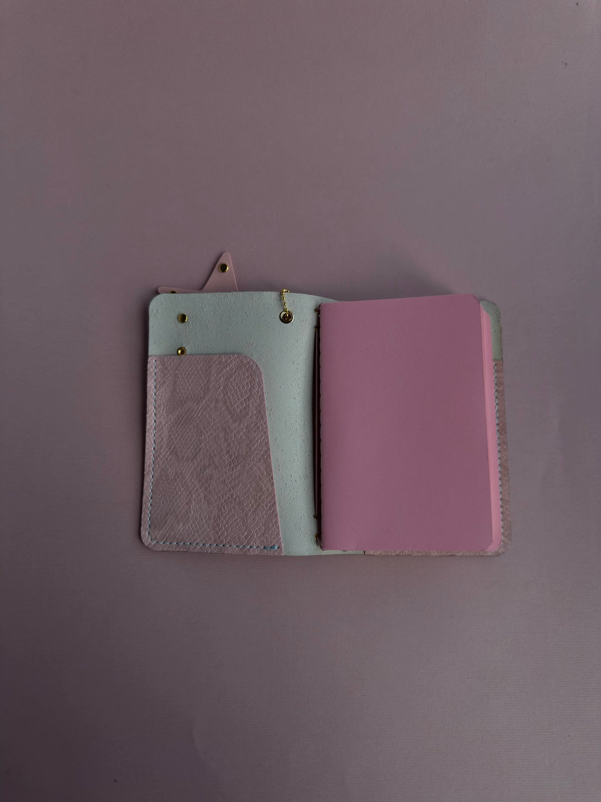 Blue Gold Star Charm | A6 Cow Bifold Leather Journal