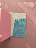 Blue Snake Print | A6 Bifold Vegan Leather Journal