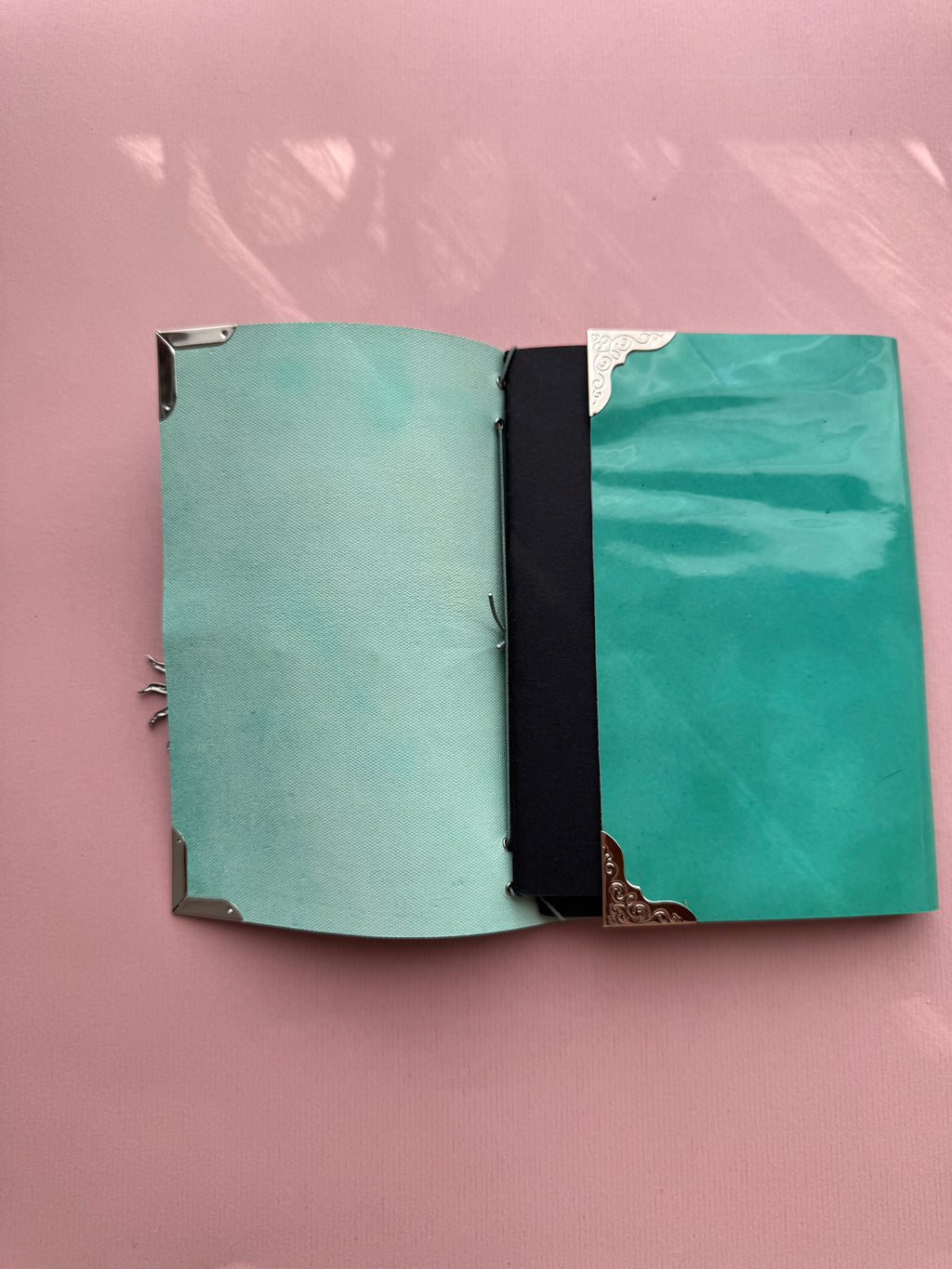 Turquoise | A6 Trifold Calf Leather Journal
