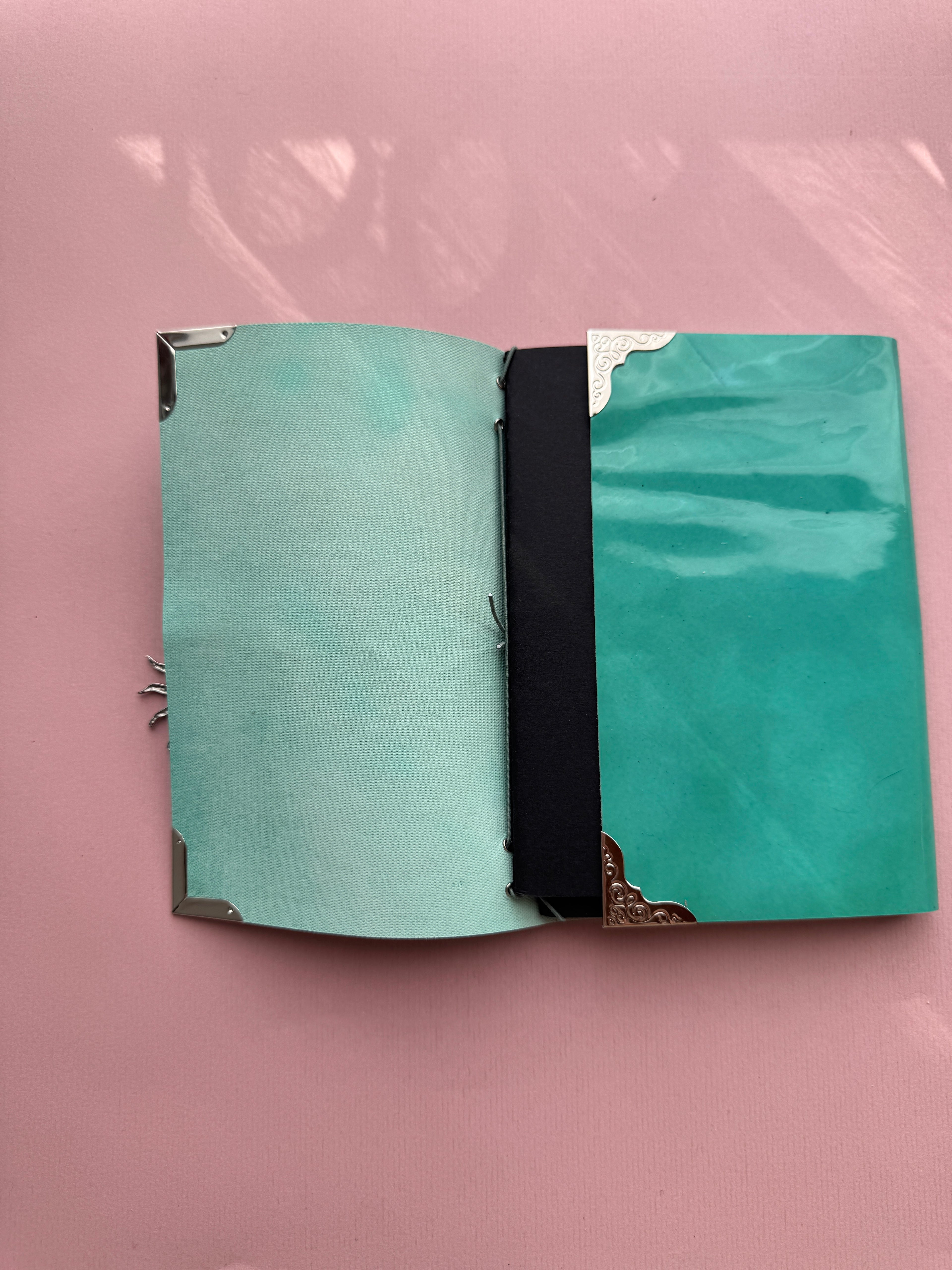 Turquoise | A6 Trifold Calf Leather Journal