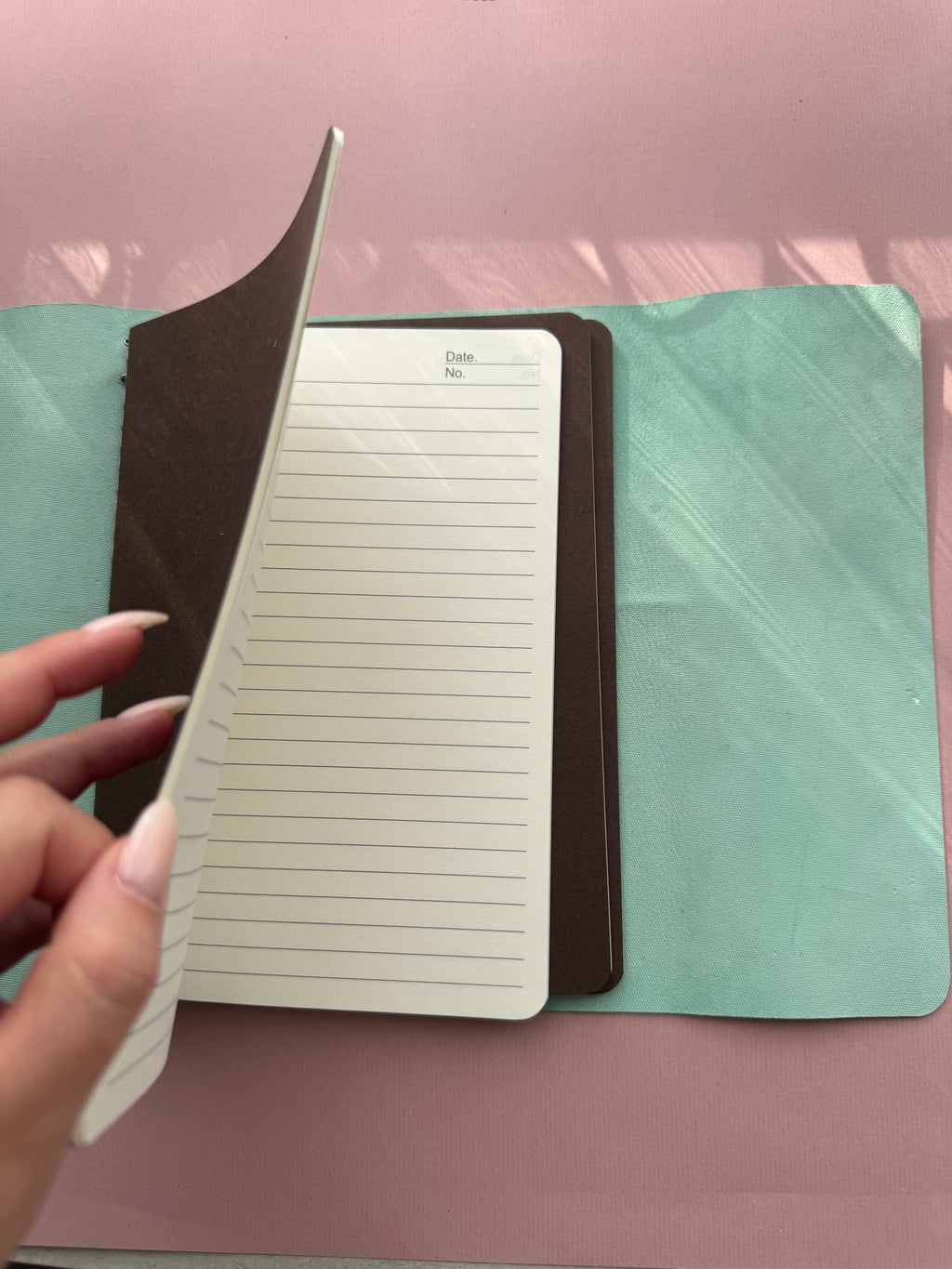 Turquoise | A5 Trifold Calf Leather Journal